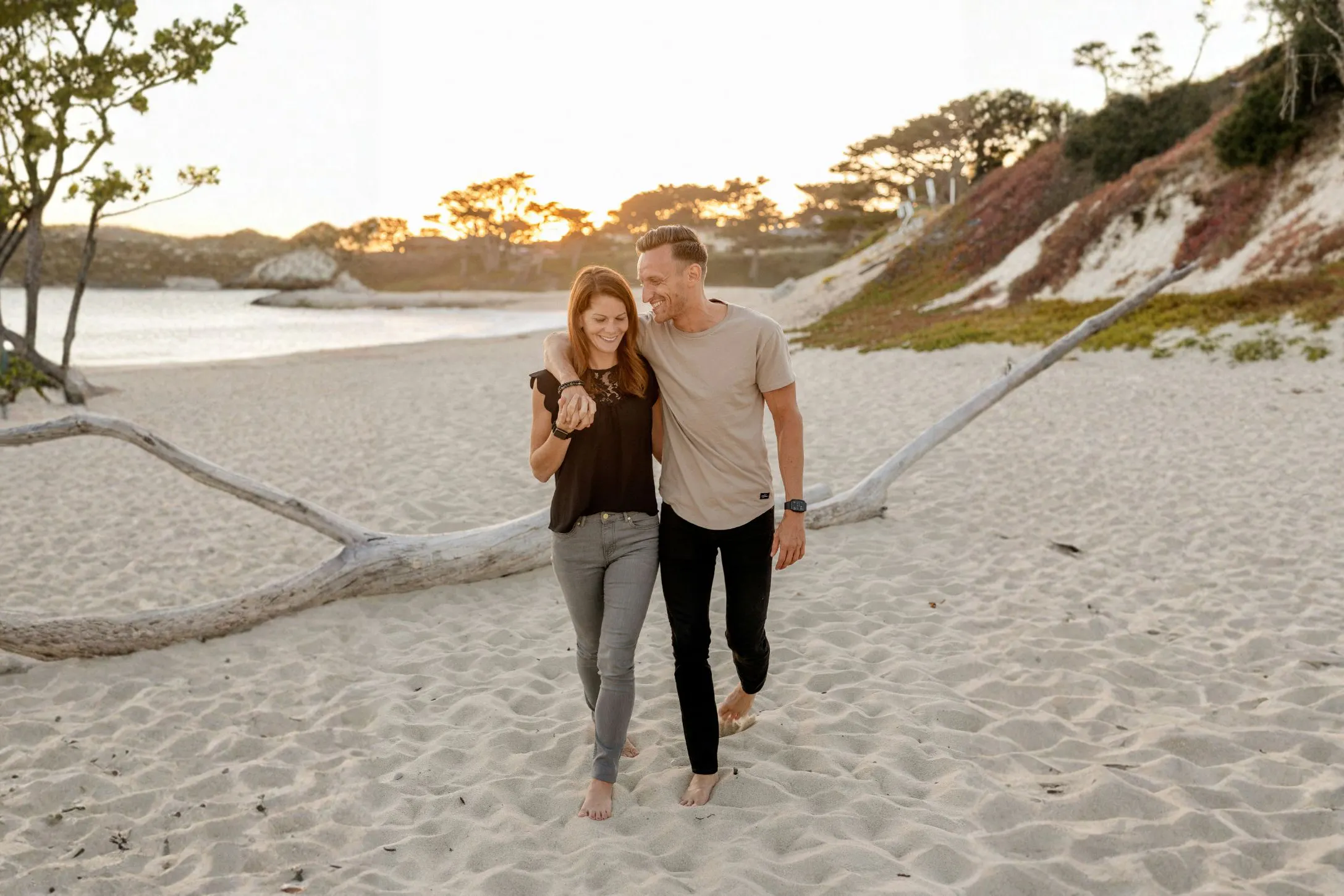 couple walking at the beach