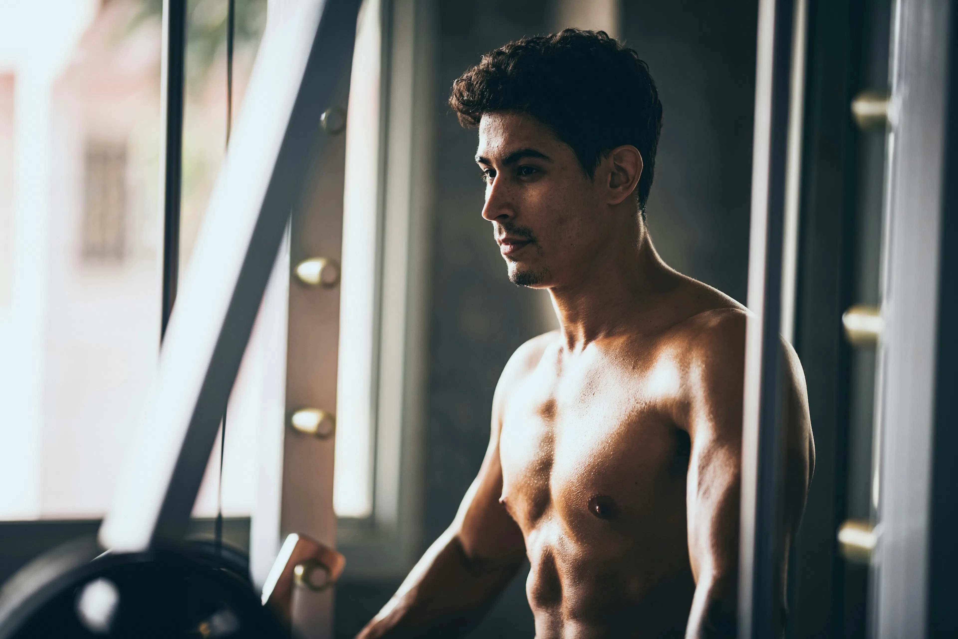 man working out shirtless