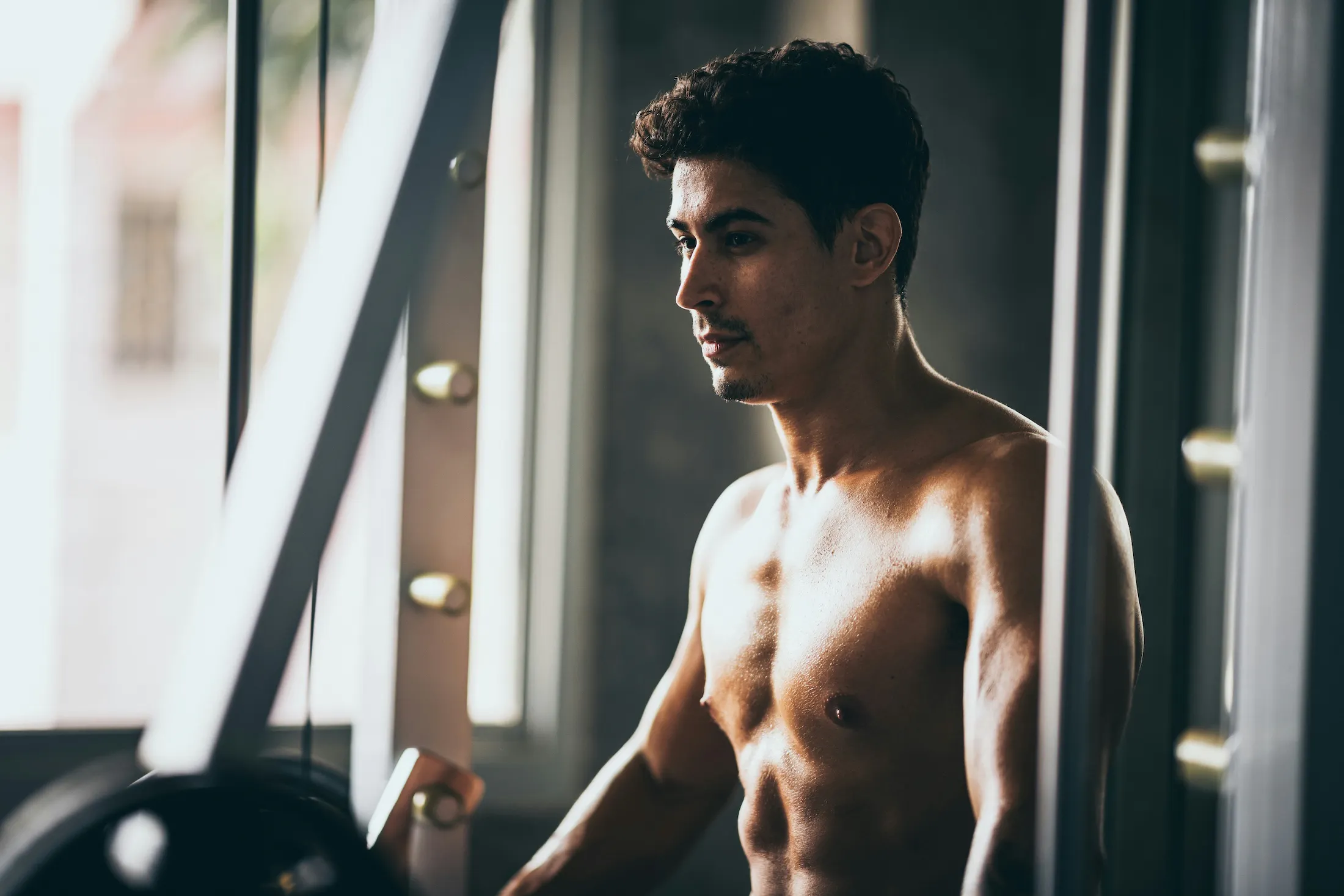 man working out shirtless