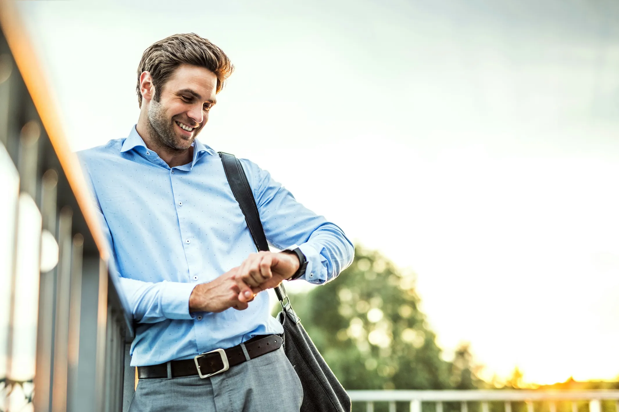 happy business man outside