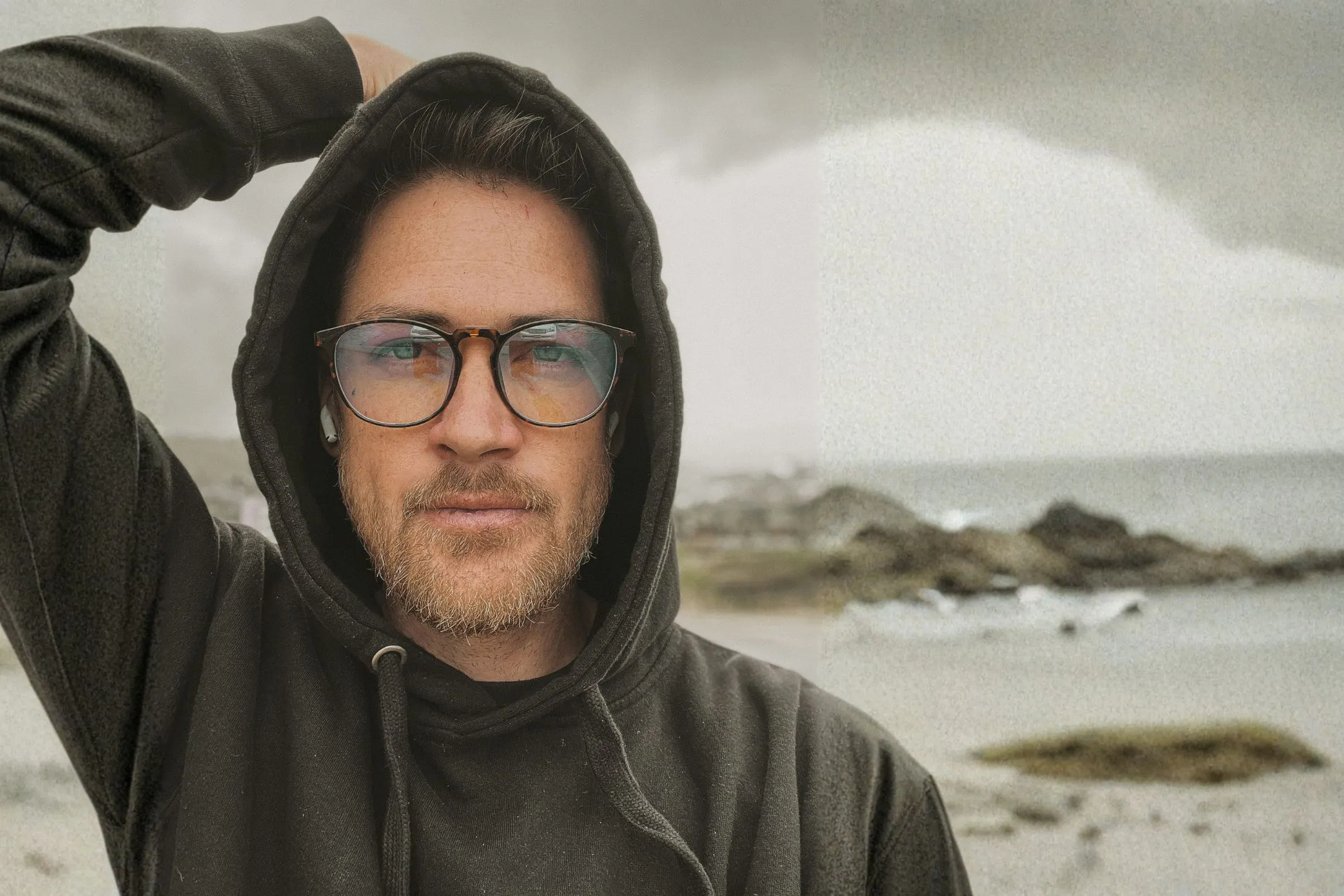 man staring in the distance