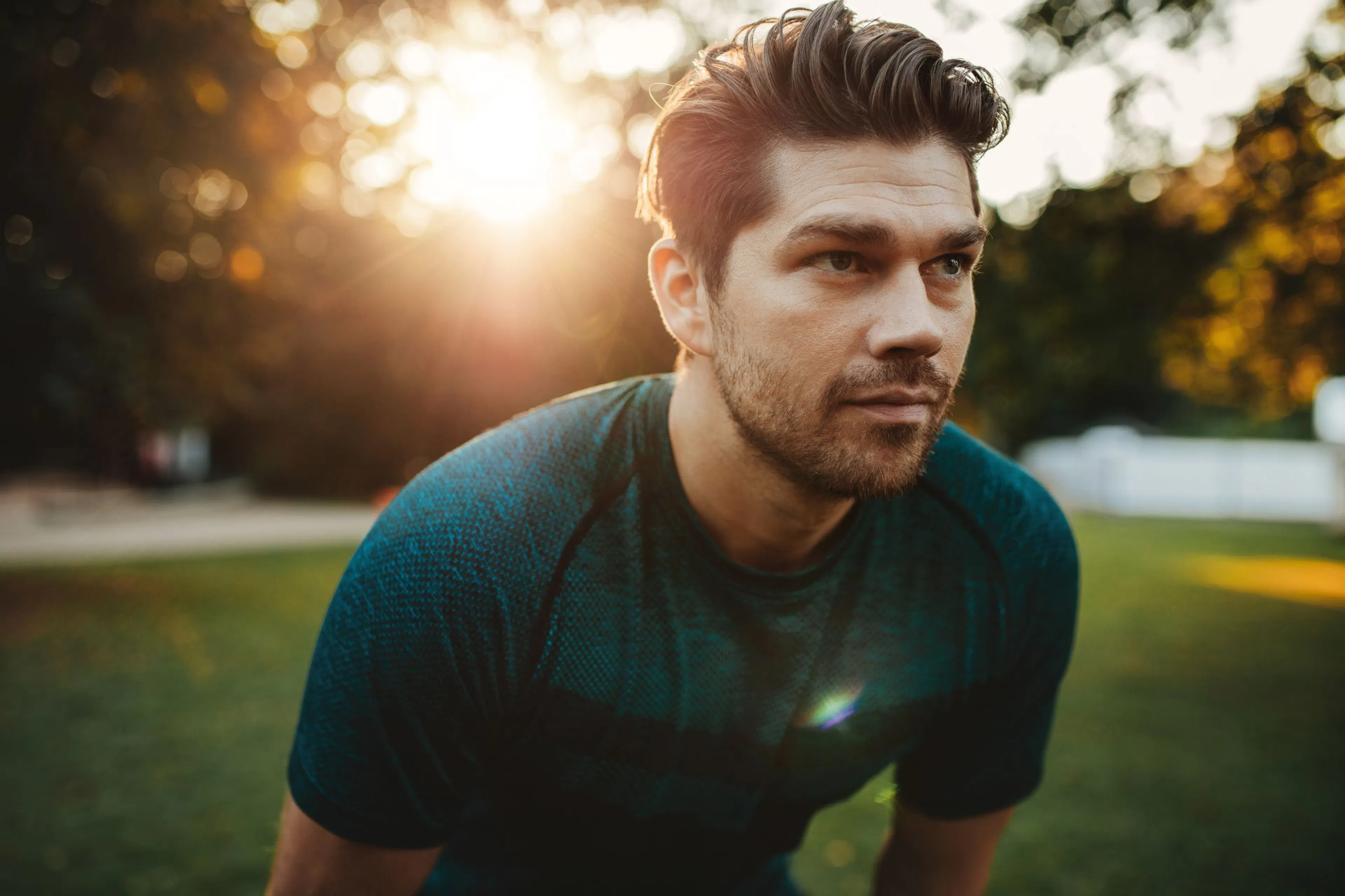 man getting ready to workout