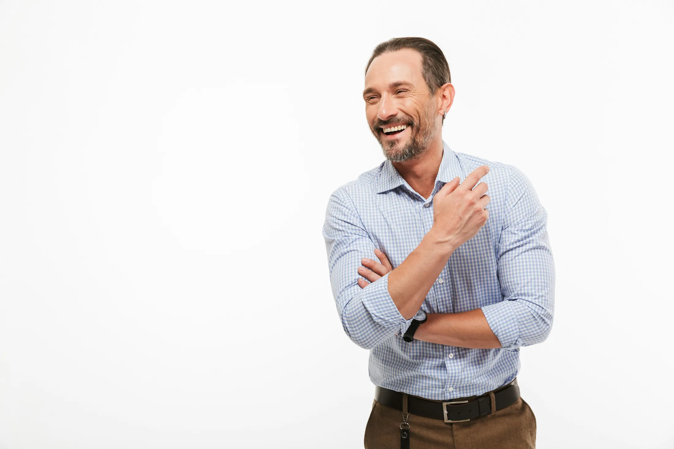 fit business man laughing