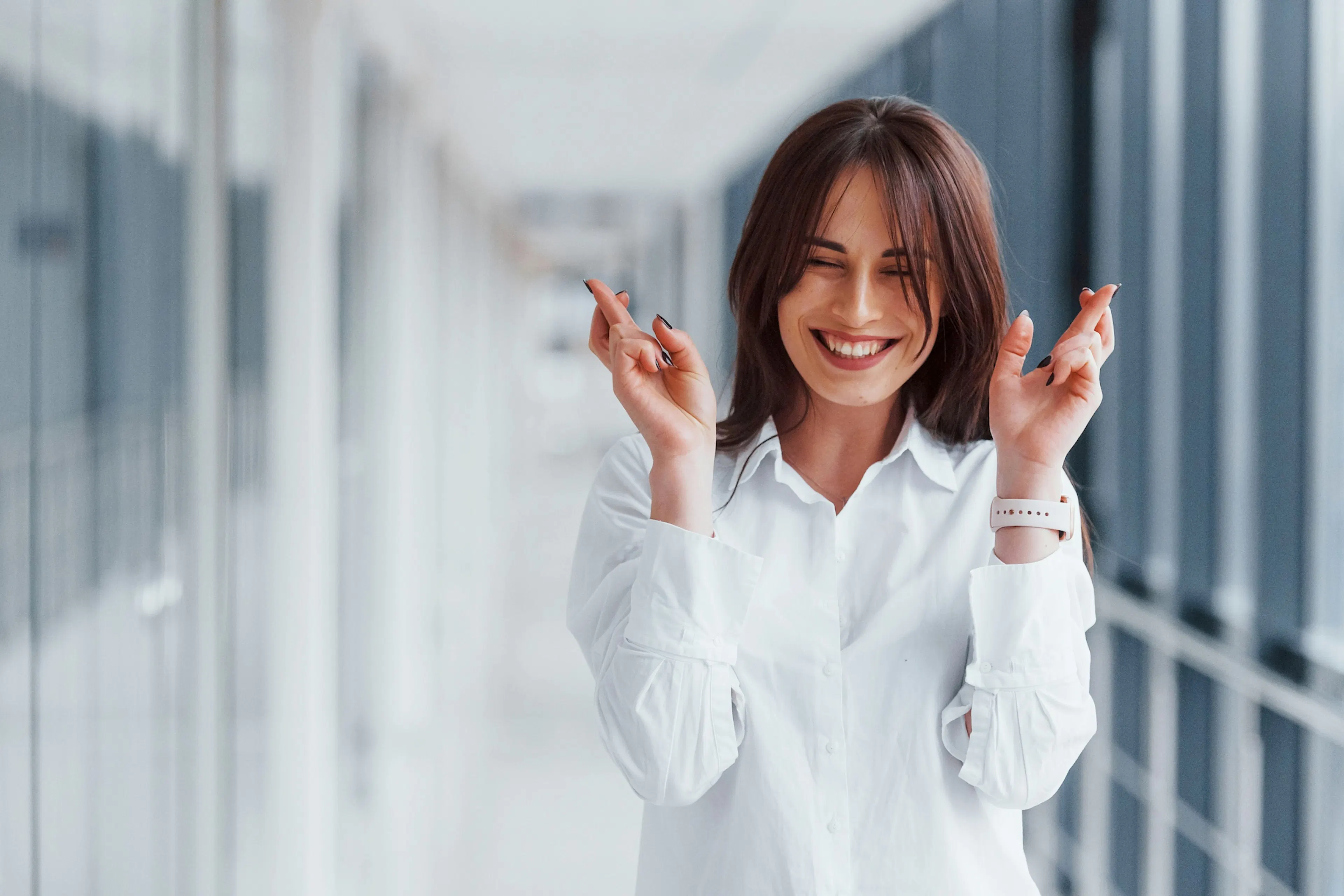 business woman celebrating