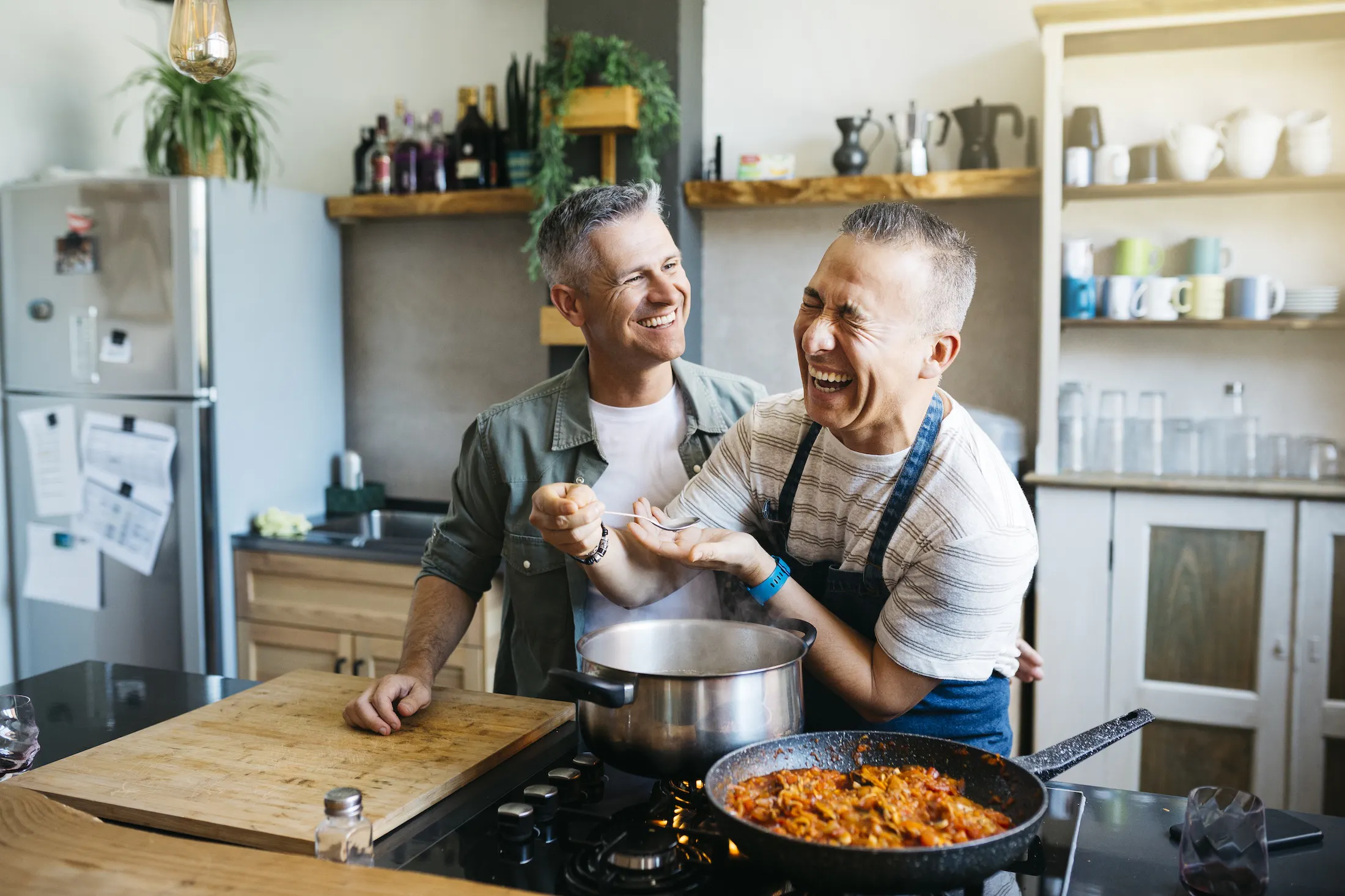 friends cooking in the kitchen
