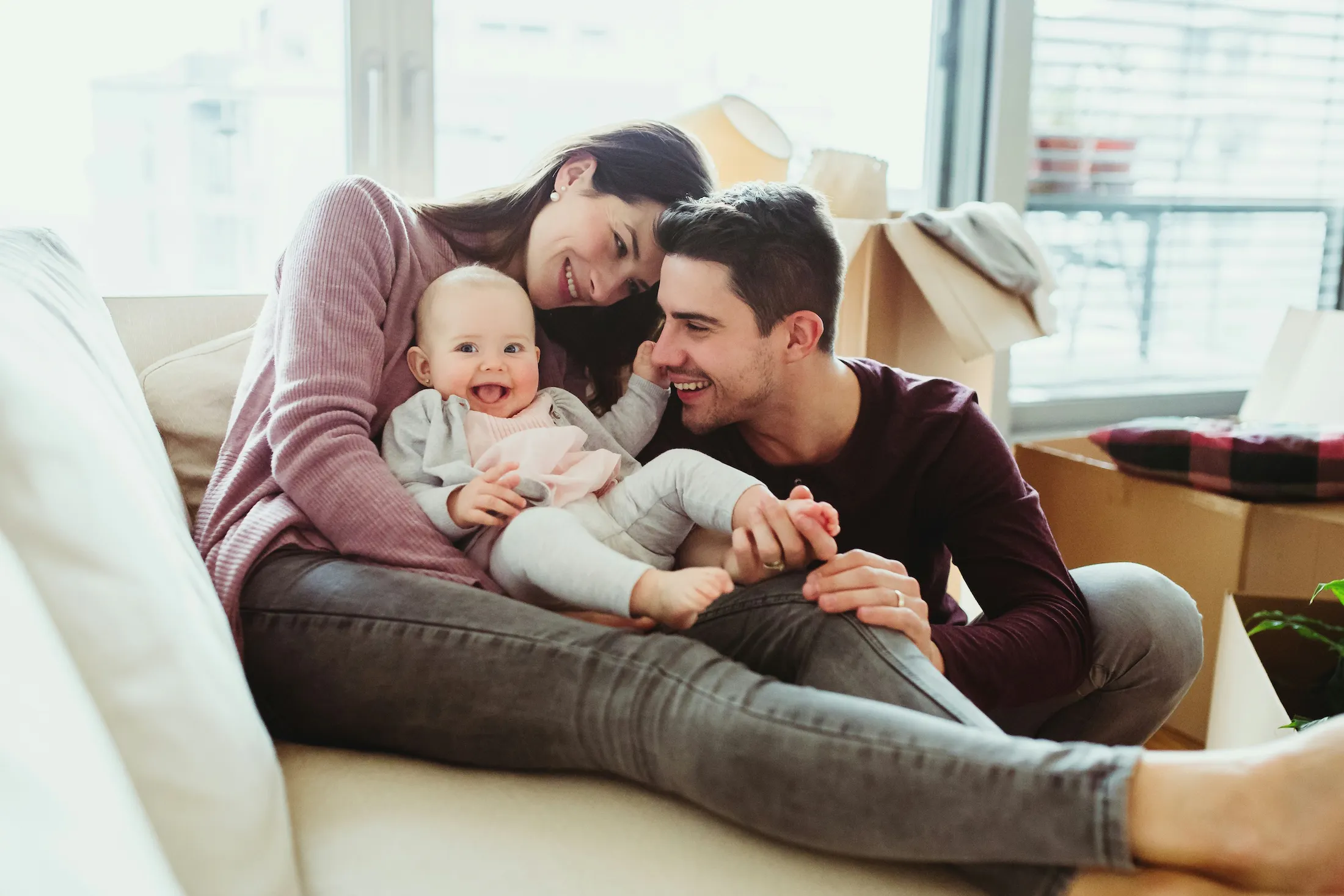 parents with a new baby