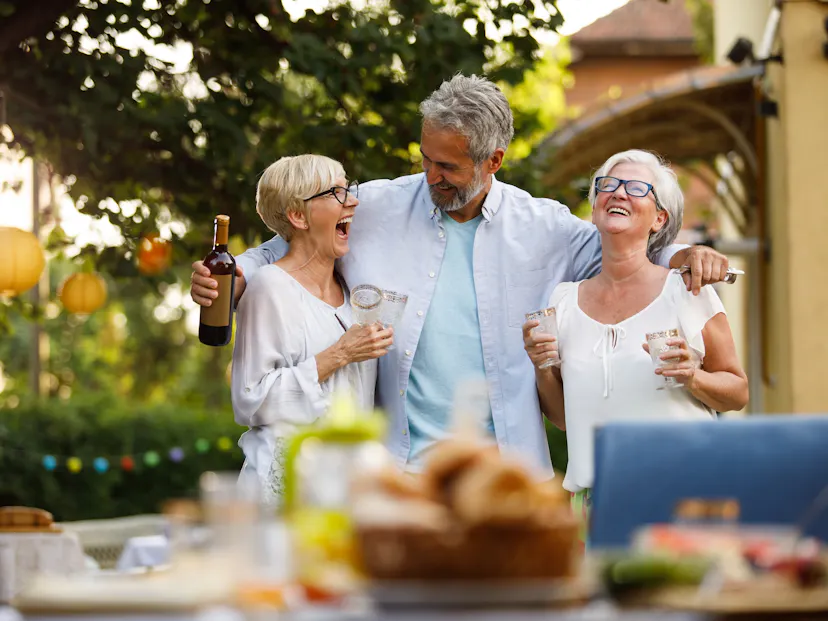 Bonding and having fun while serving red wine during a dinner party