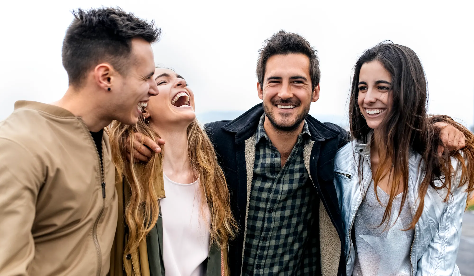 Group of friends having fun outdoors