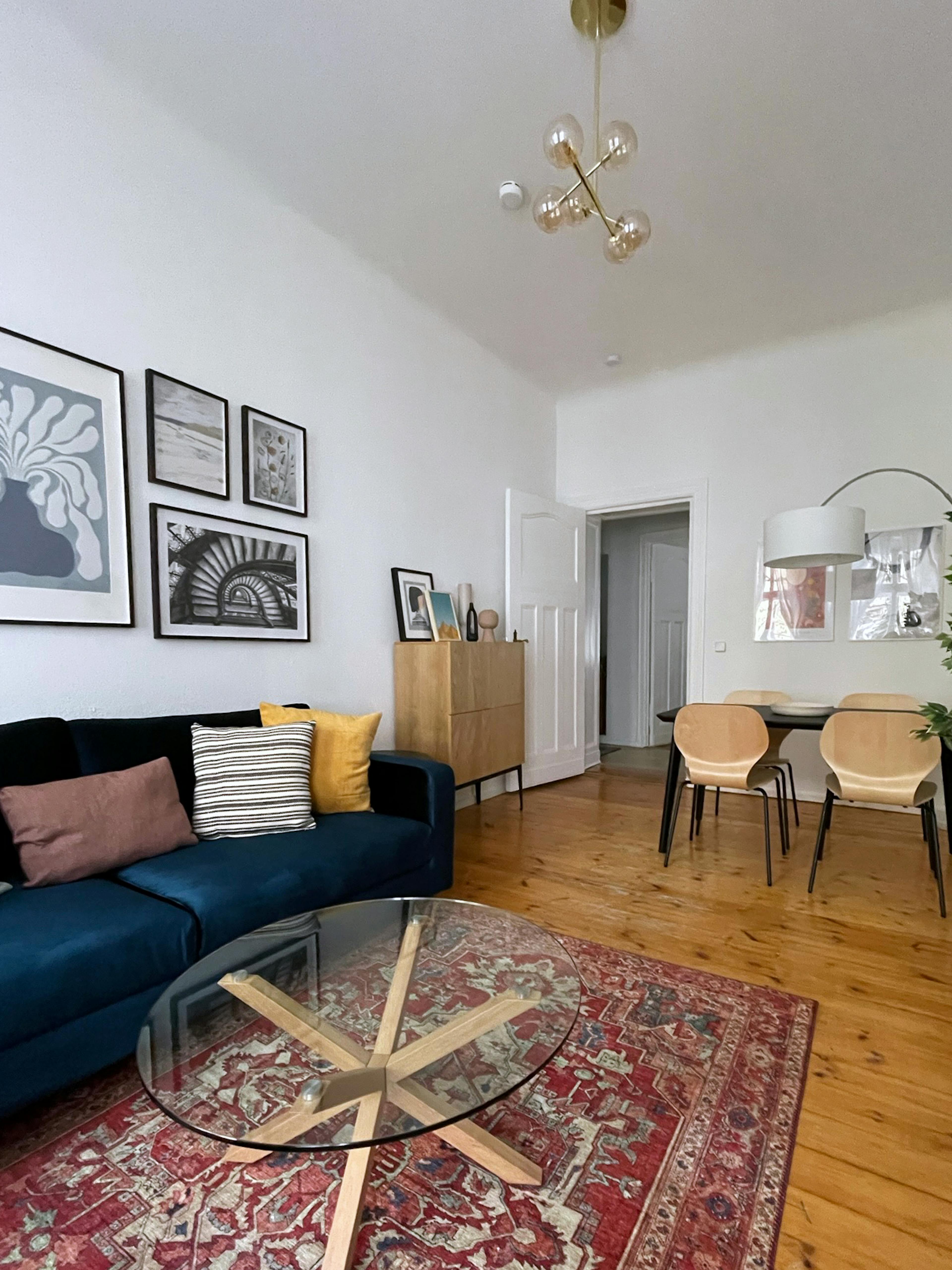 living space with dining area