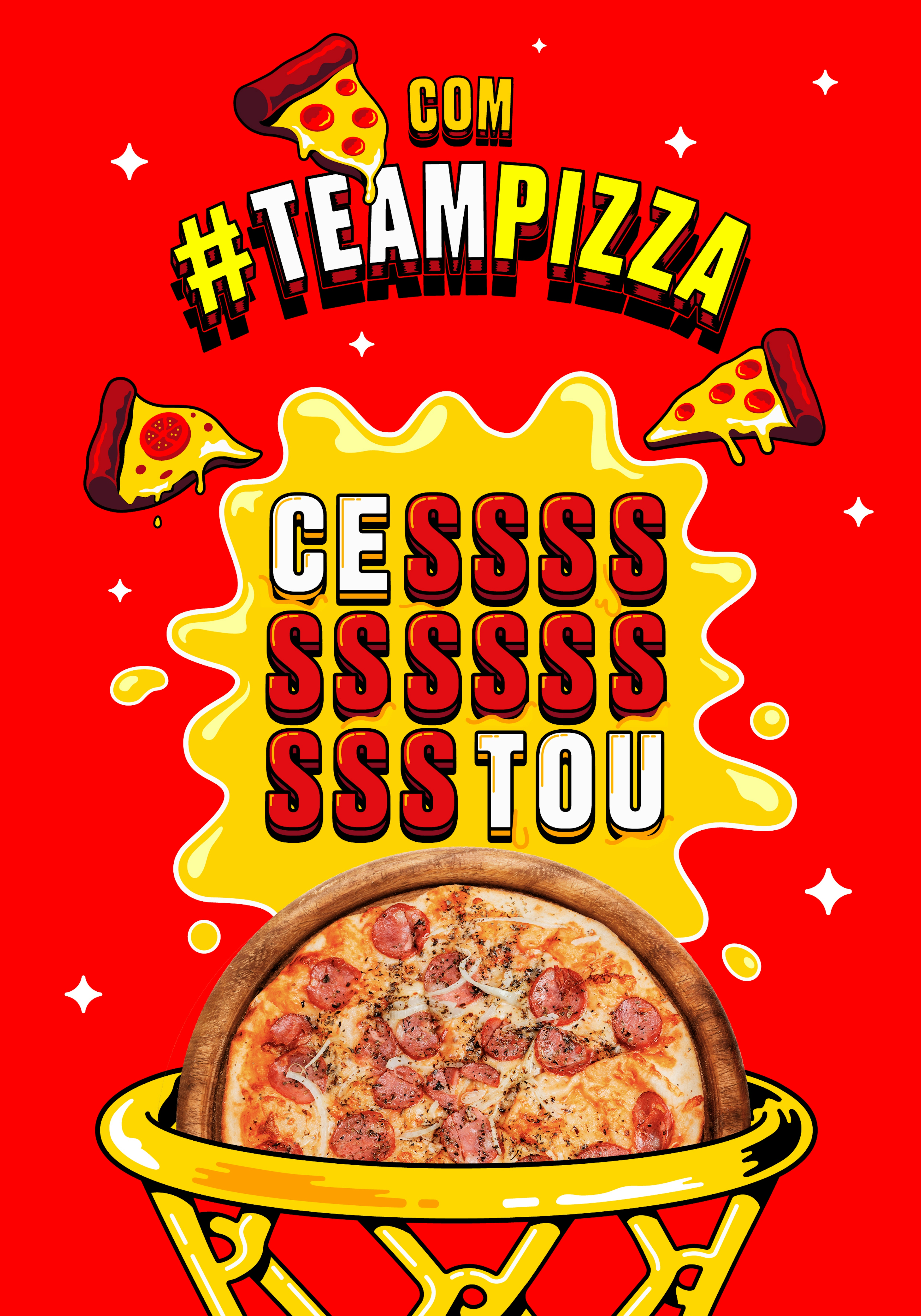 Poster Team Pizza Cestou