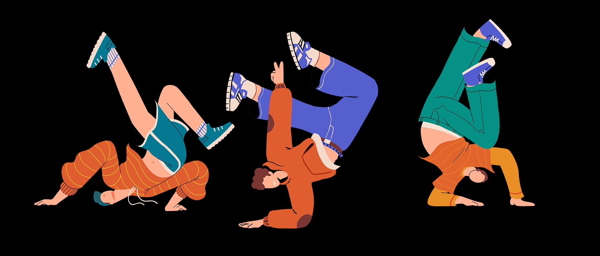 concepts da ilustração do personagem masculino com diferentes roupas, poses e cabelos