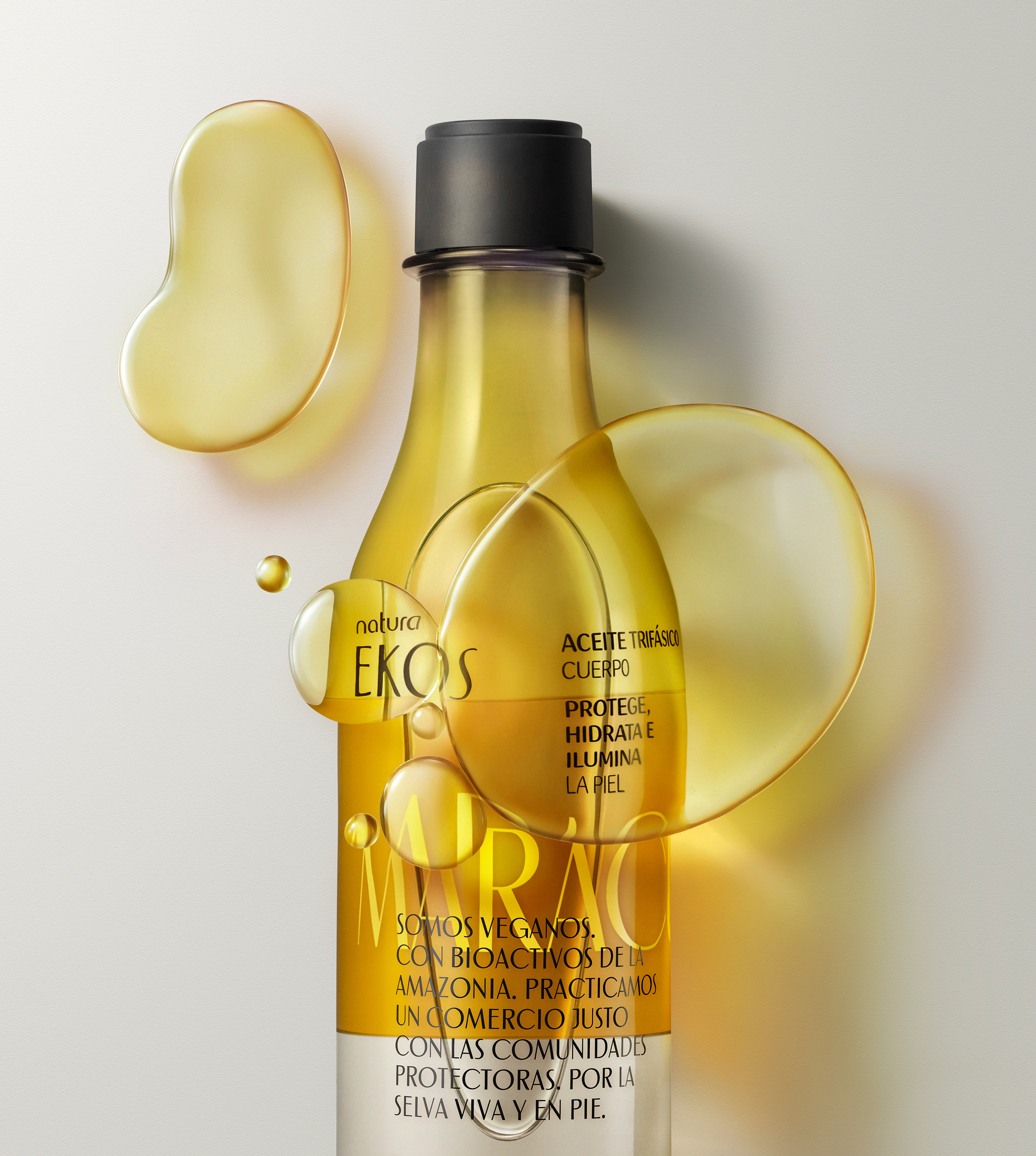 Foto Still Óleo Corporal Trifásico Natura Ekos Maracujá