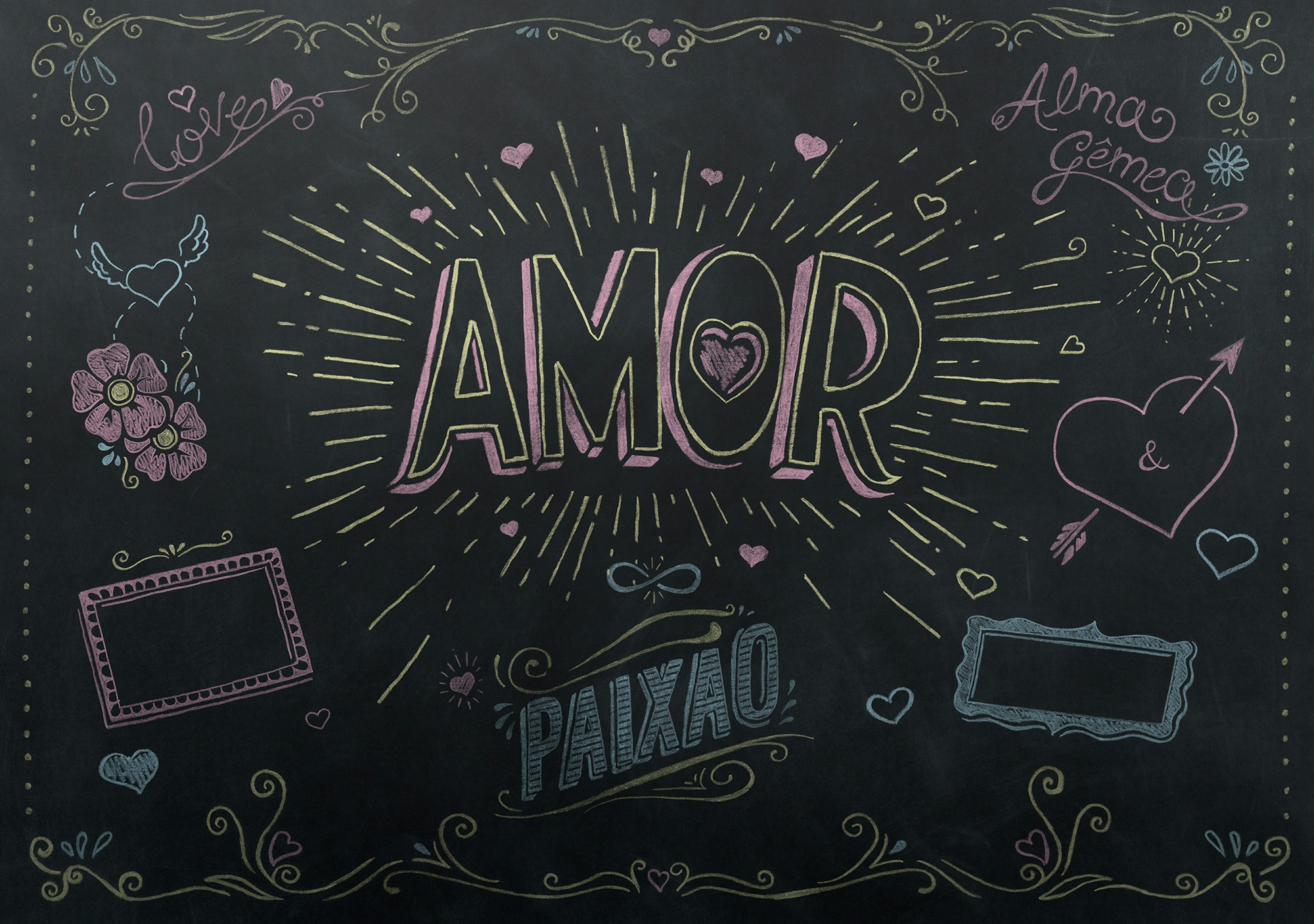 Lousa, giz, Feliz dia dos namorados, O boticário, Pict, amor, paixão, alma gêmea, love