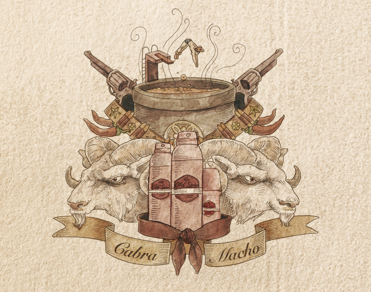 ilustração, Old Spice, mar, Old School, papel, cabra macho, armas
