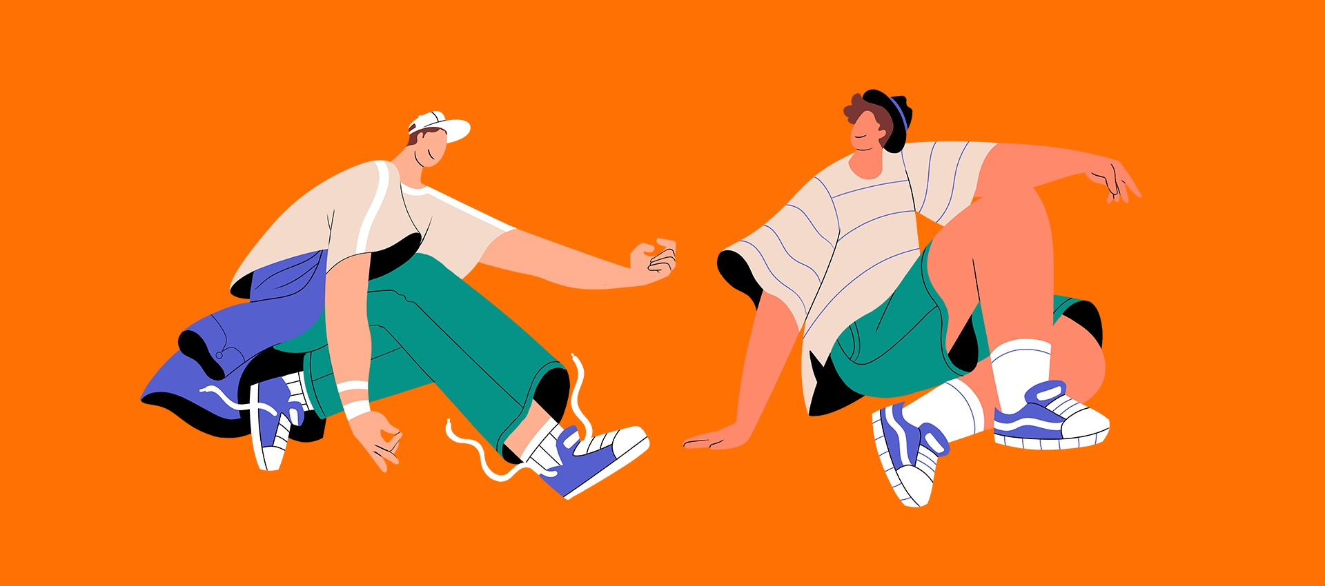 concepts da ilustração do personagem masculino com diferentes roupas, poses e cabelos