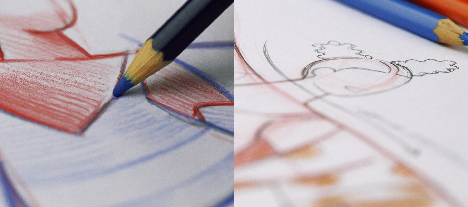 Roughs do processo de ilustração