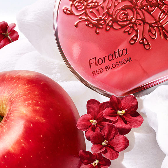 close do Floratta red Blossom e uma flor vermelha