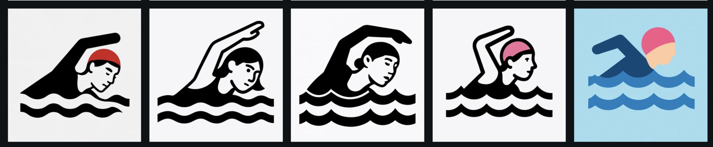 variations on swimmer icons