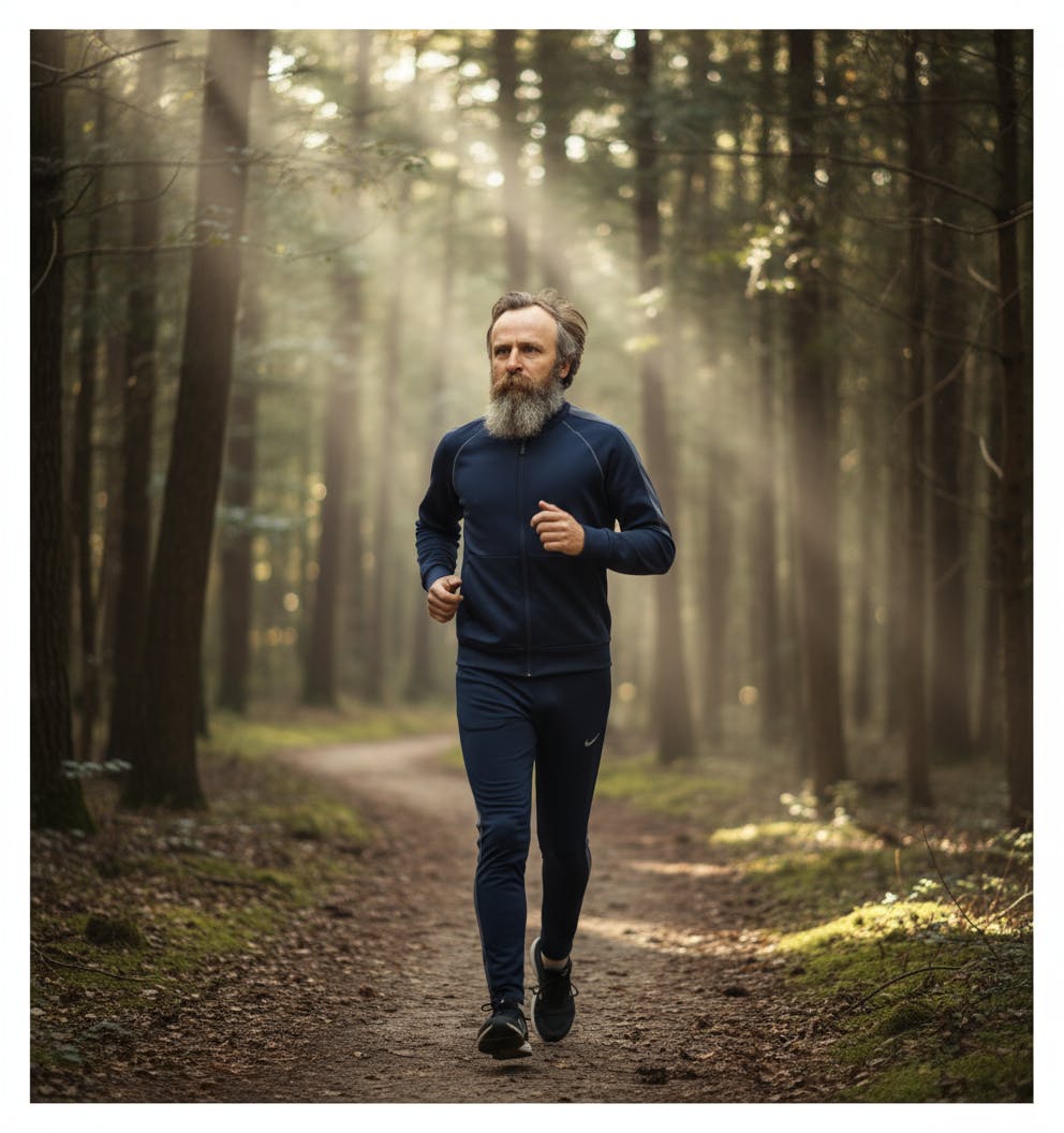 Rutherford B. Hayes jogging (as imaged by AI).