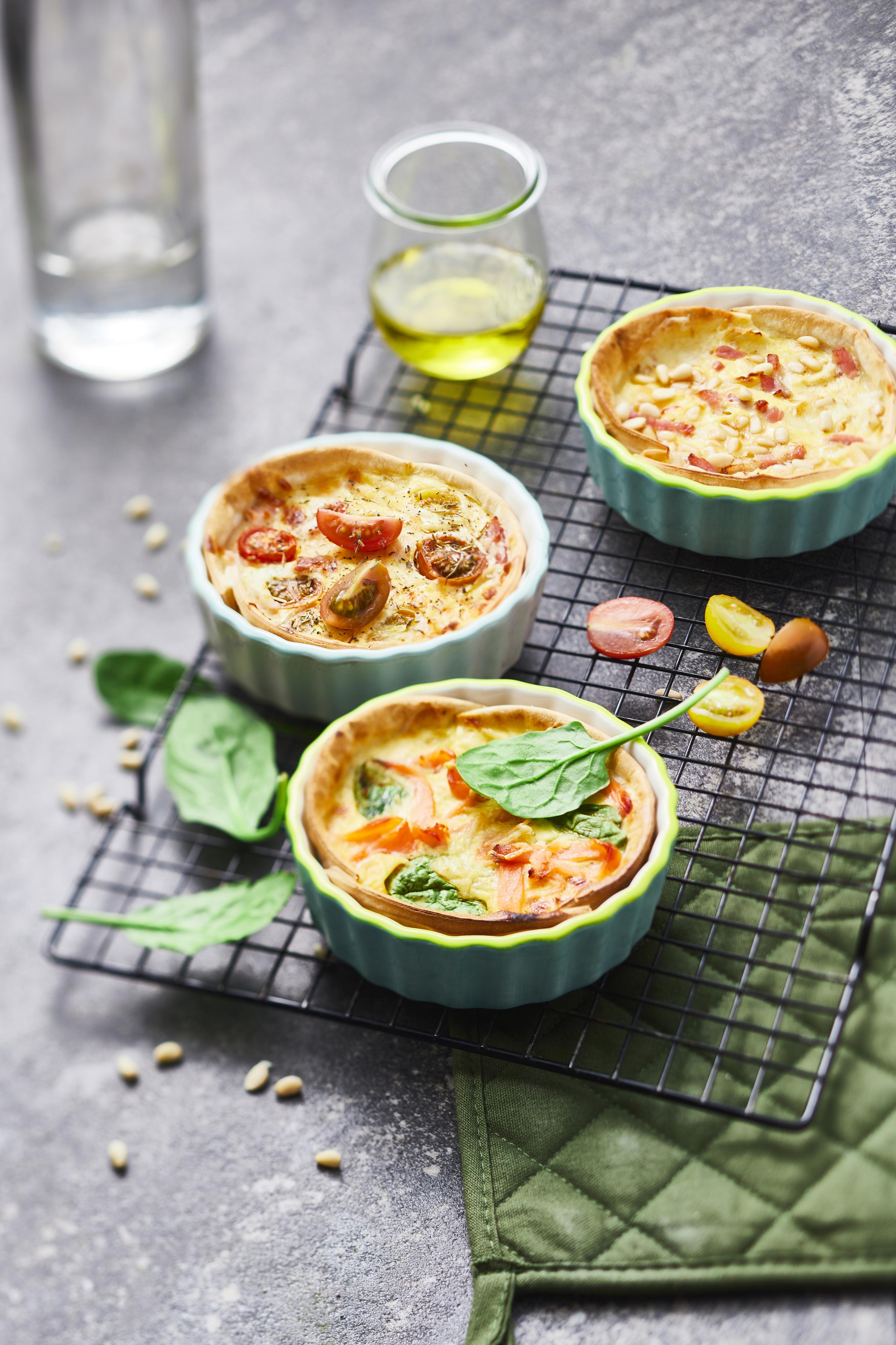 Trio de mini-quiches