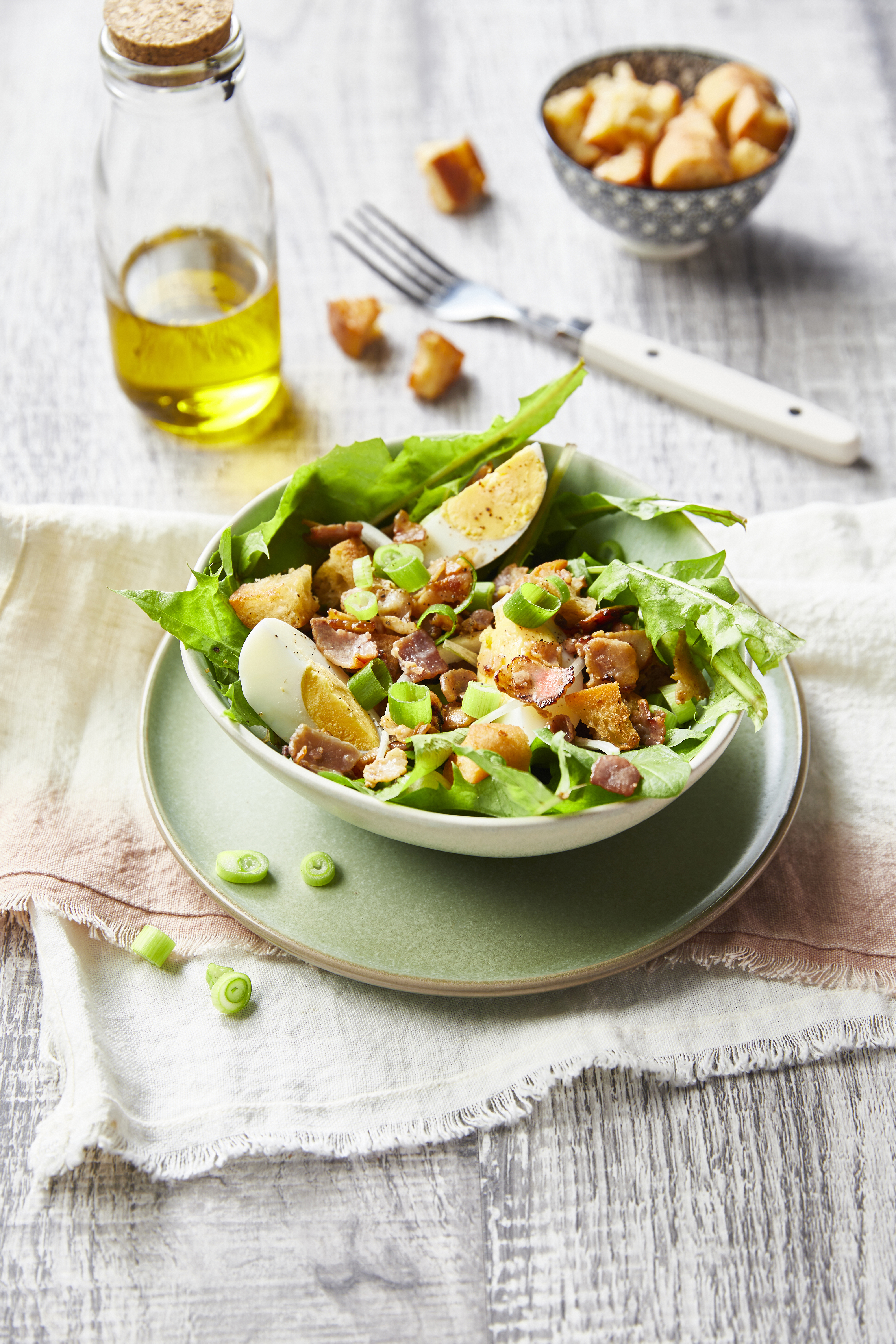 Salade de pissenlits aux lardons