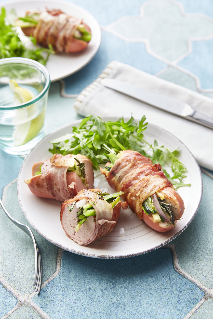 Cervelas garnis aux légumes d'été