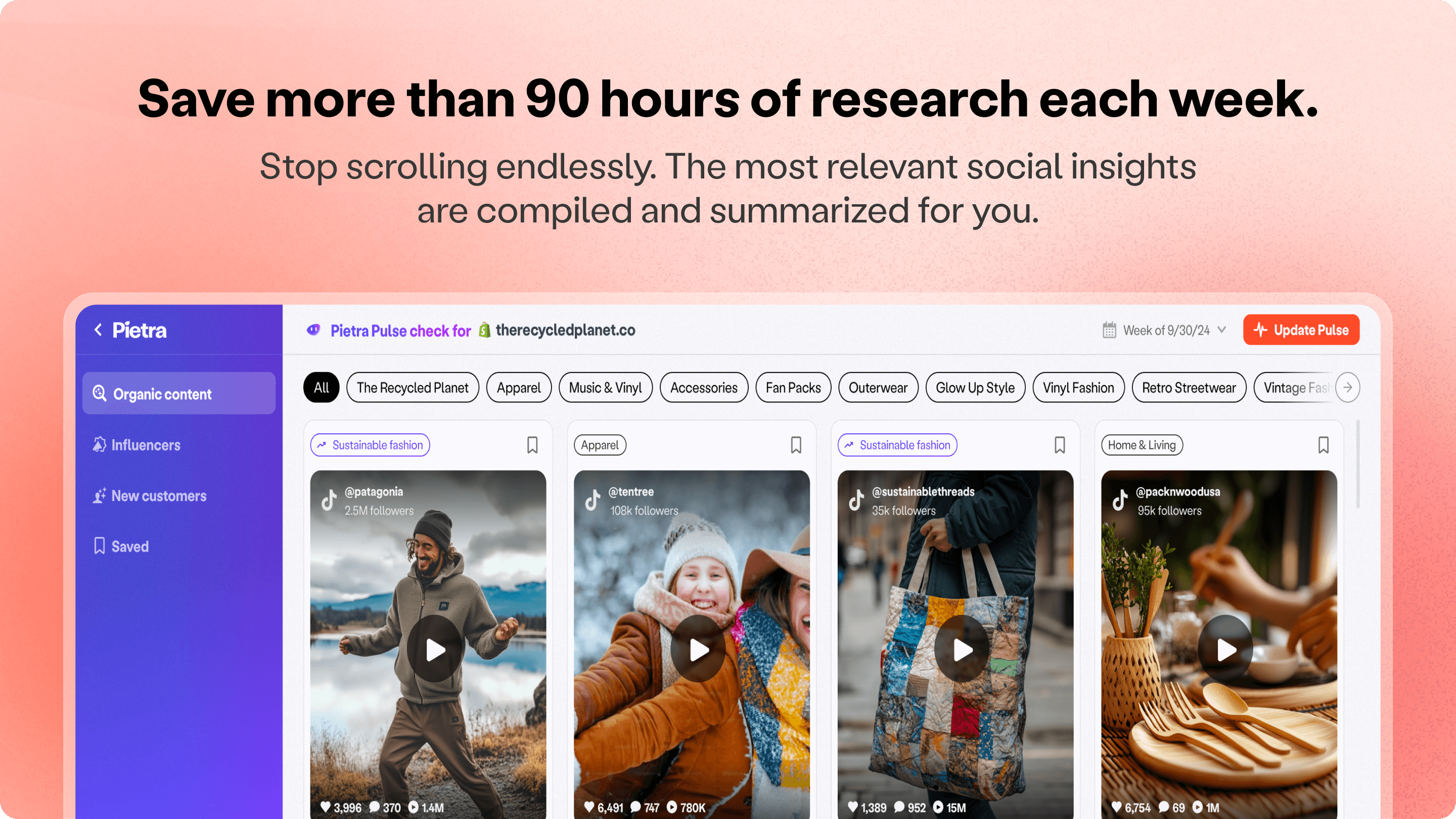 Save more than 90 hours of research each week.