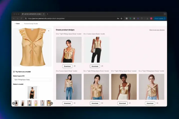 Photo shoots are an expensive, large scale production. Use Model Try-On to generate e-commerce ready finished products.
