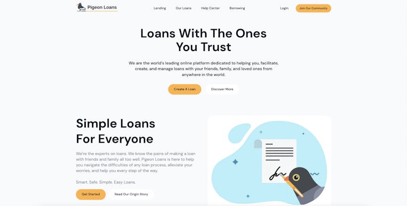 Pigeon Loans Homepage