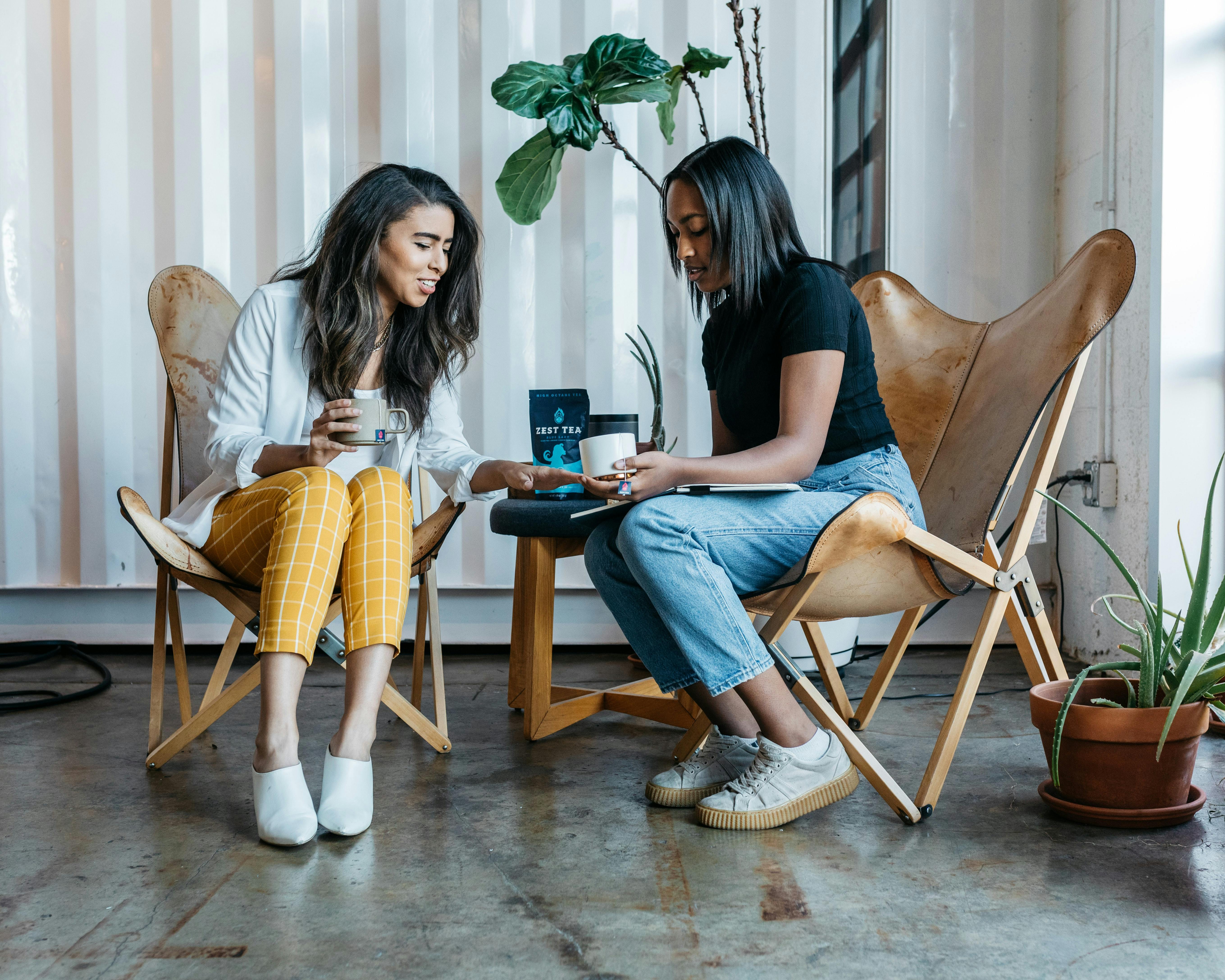 Women sharing notes