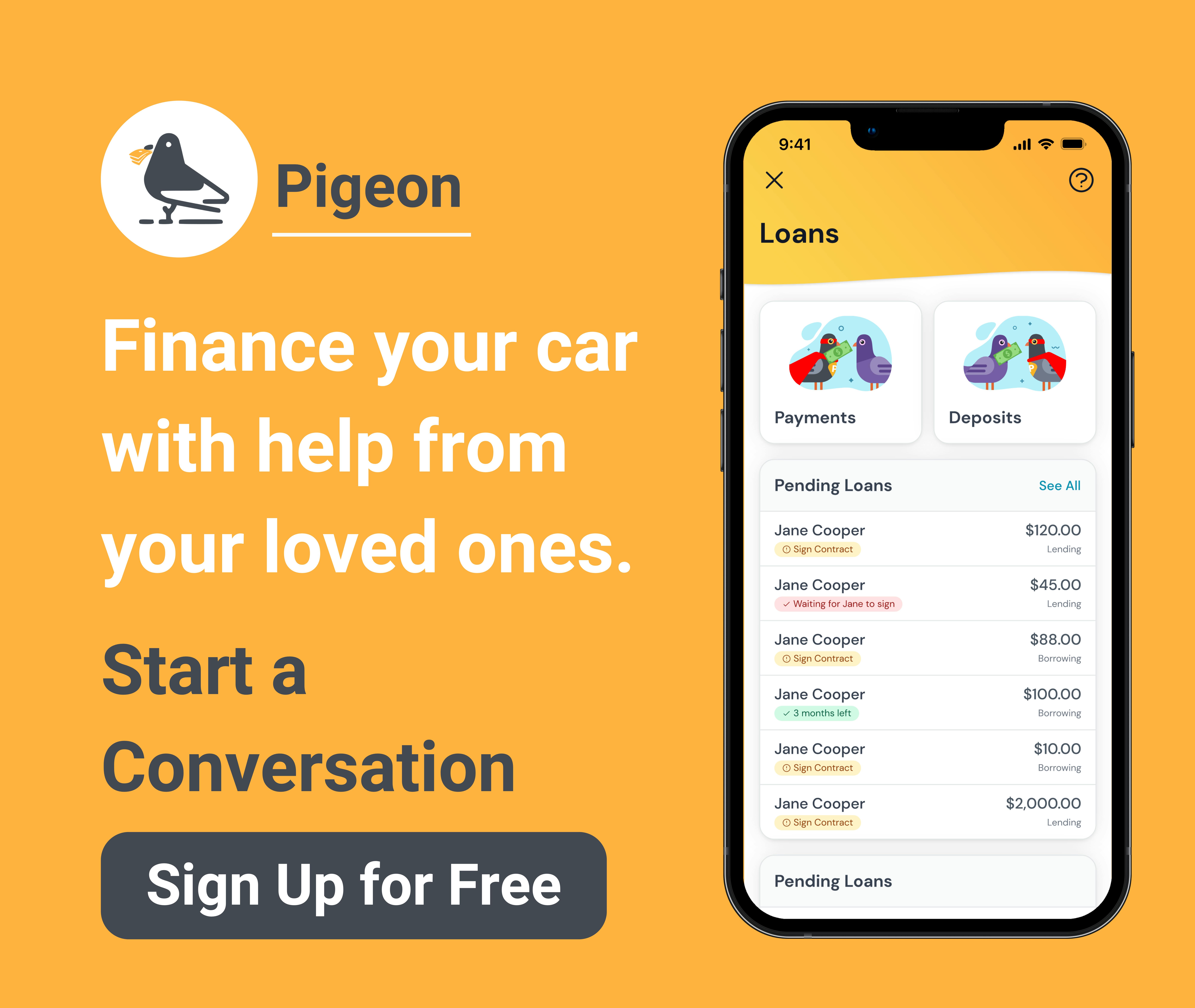 Pigeon CTA - Auto Finance