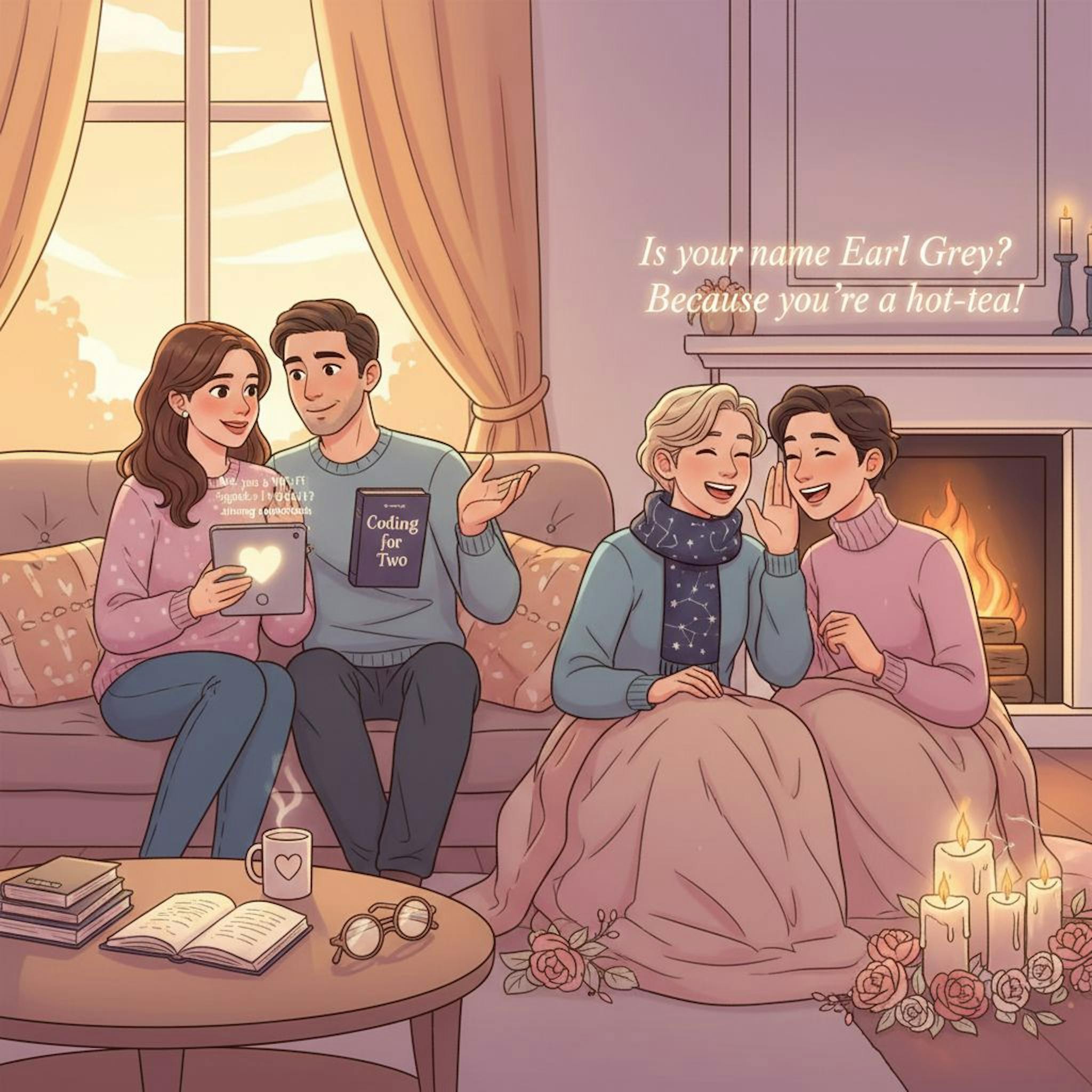 Beautiful illustration for nerdy pickup lines