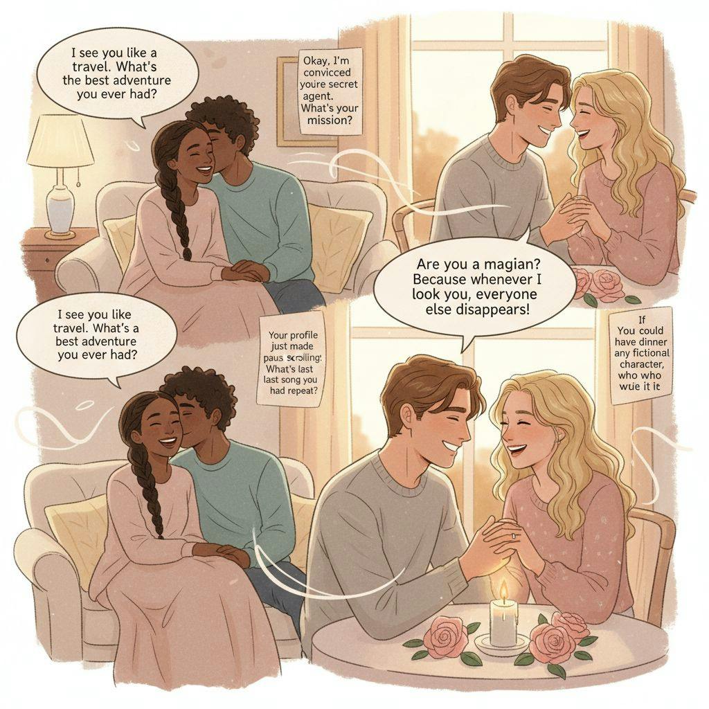 Beautiful illustration for hinge pickup lines