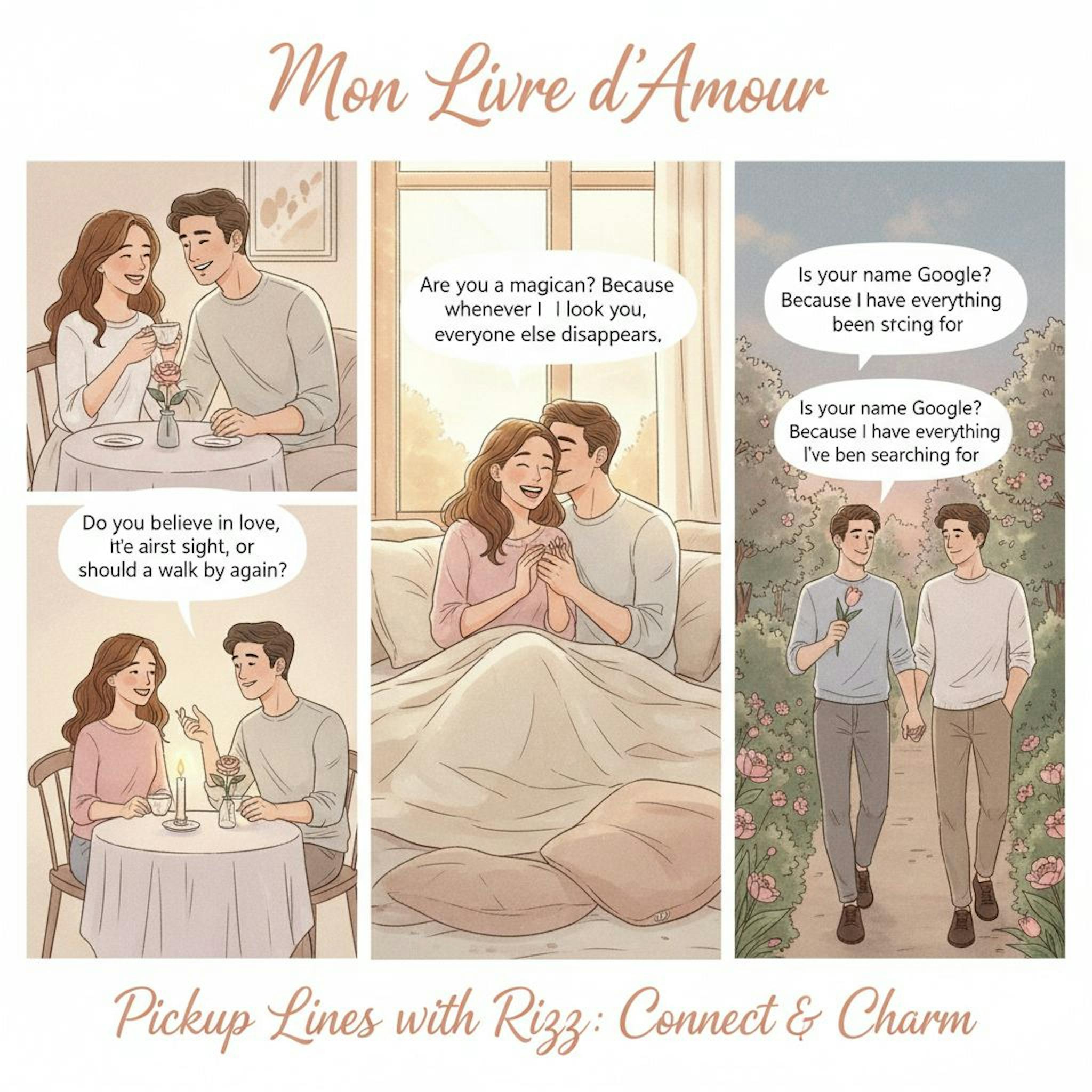 Beautiful illustration for pickup lines with rizz