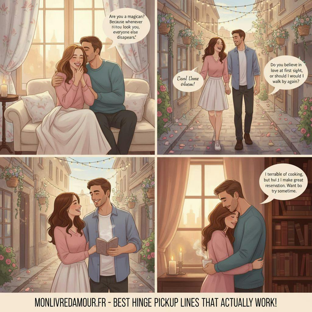Beautiful illustration for best pickup lines for hinge
