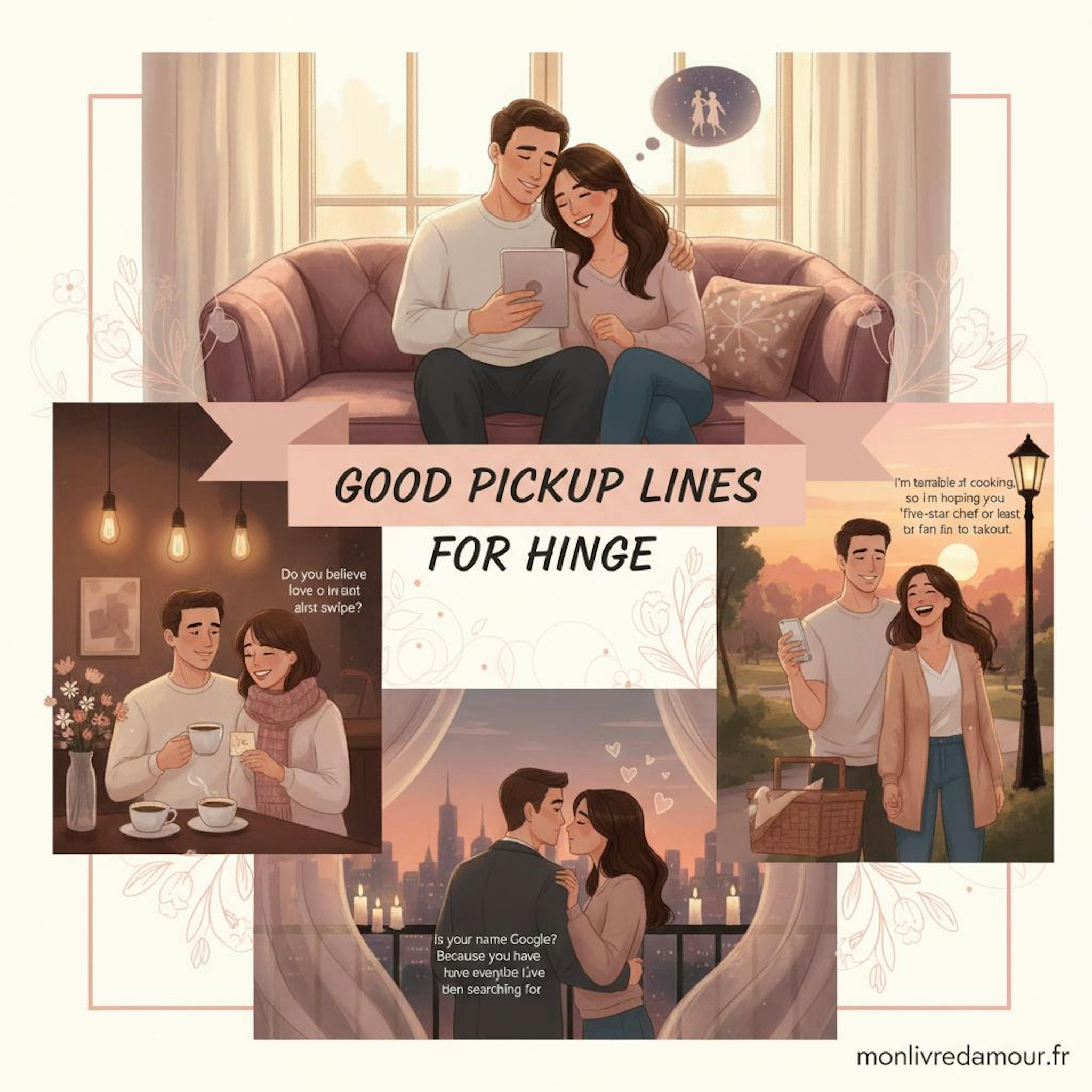 Beautiful illustration for good pickup lines for hinge