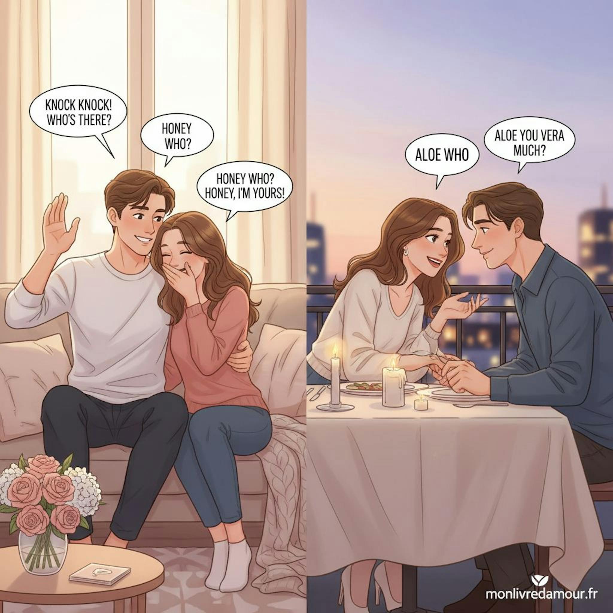 Beautiful illustration for pickup lines knock knock jokes flirty
