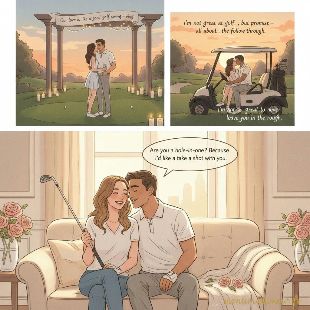 Beautiful illustration for golf pickup lines