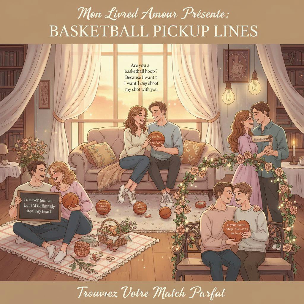 Beautiful illustration for basketball pickup lines