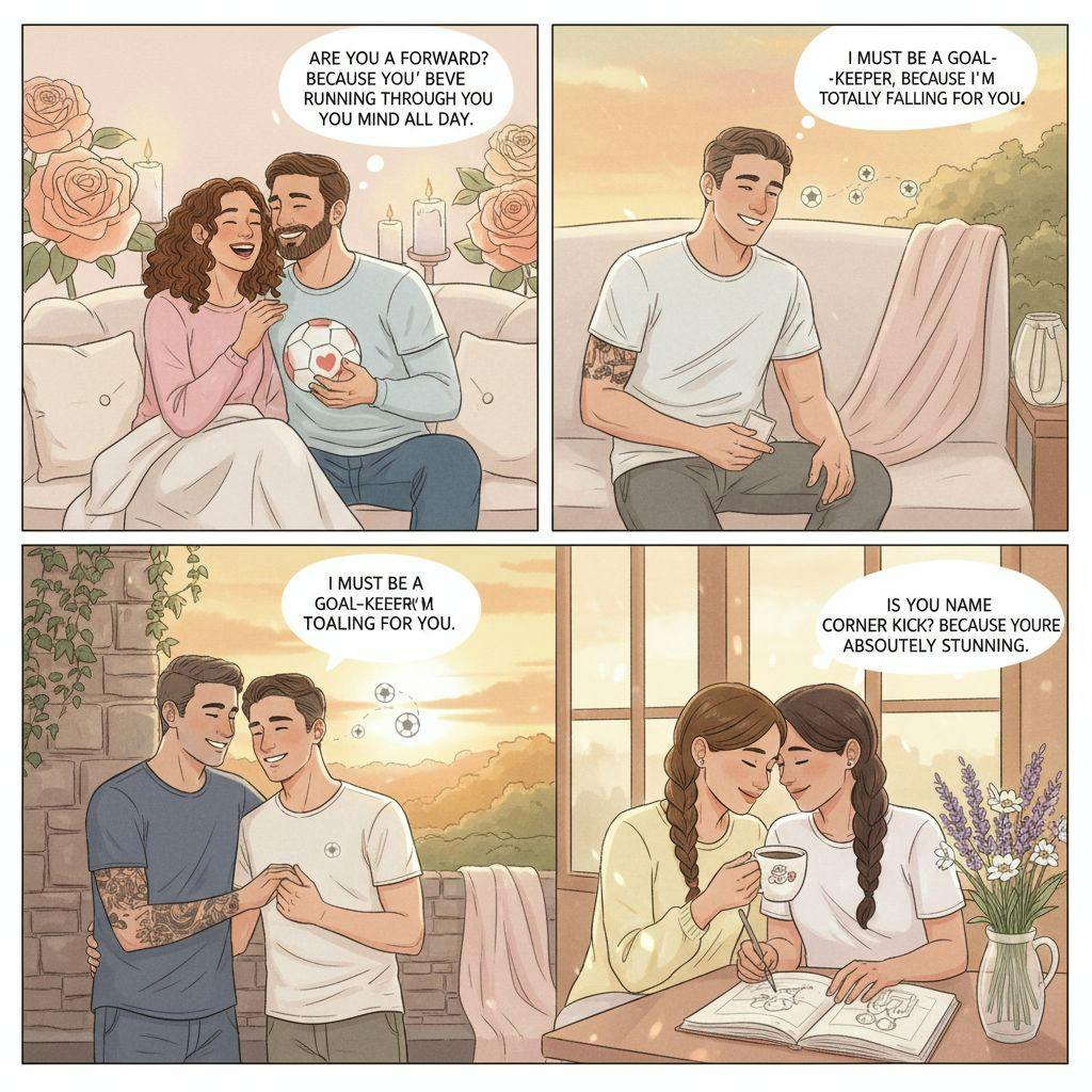 Beautiful illustration for soccer pickup lines