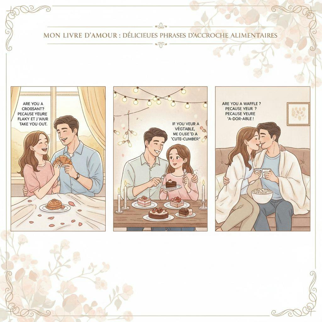 Beautiful illustration for food pickup lines