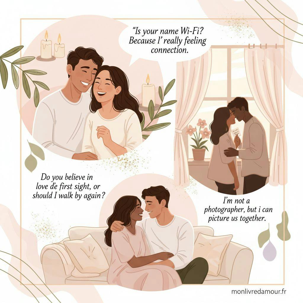 Beautiful illustration for dirty pickup lines