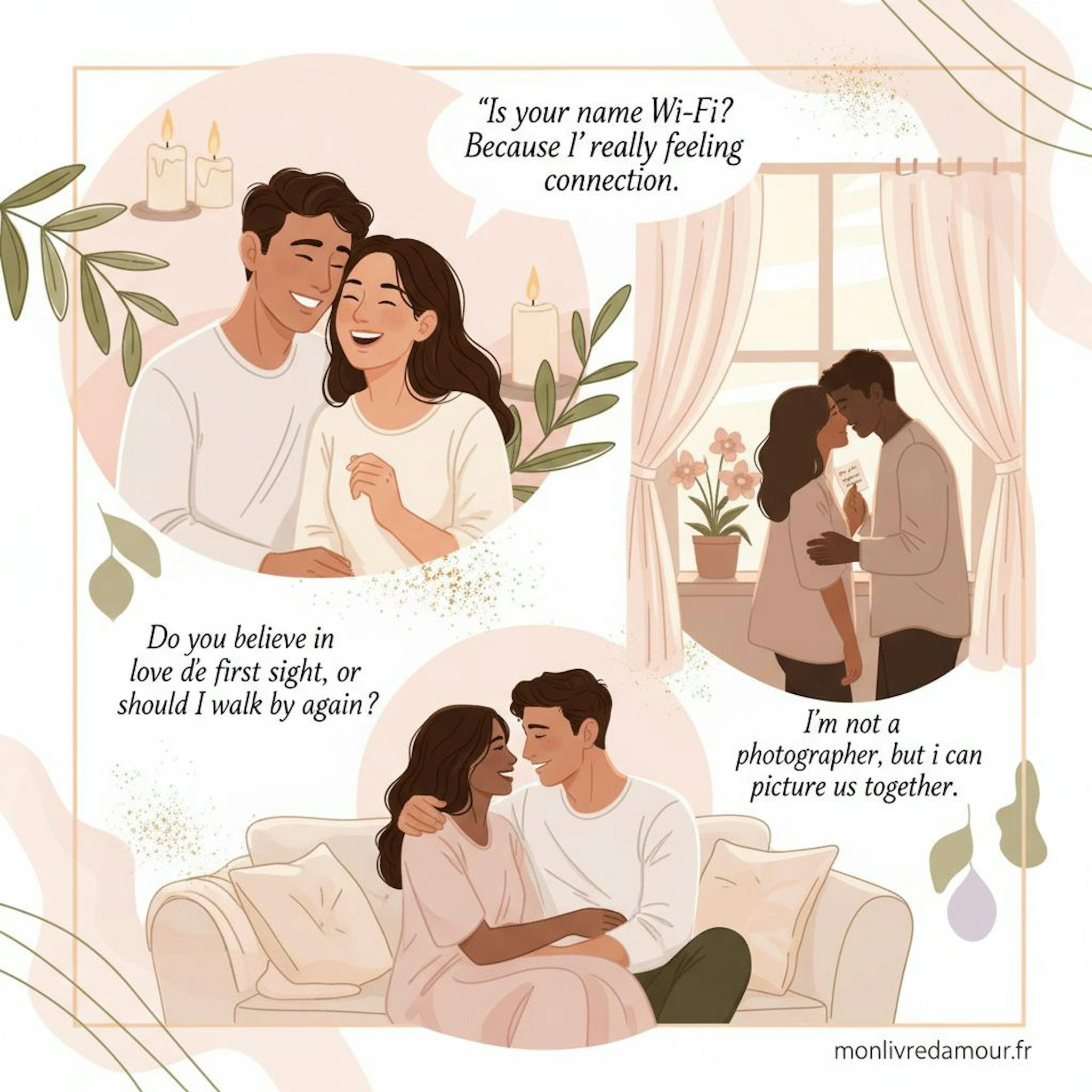 Beautiful illustration for dirty pickup lines