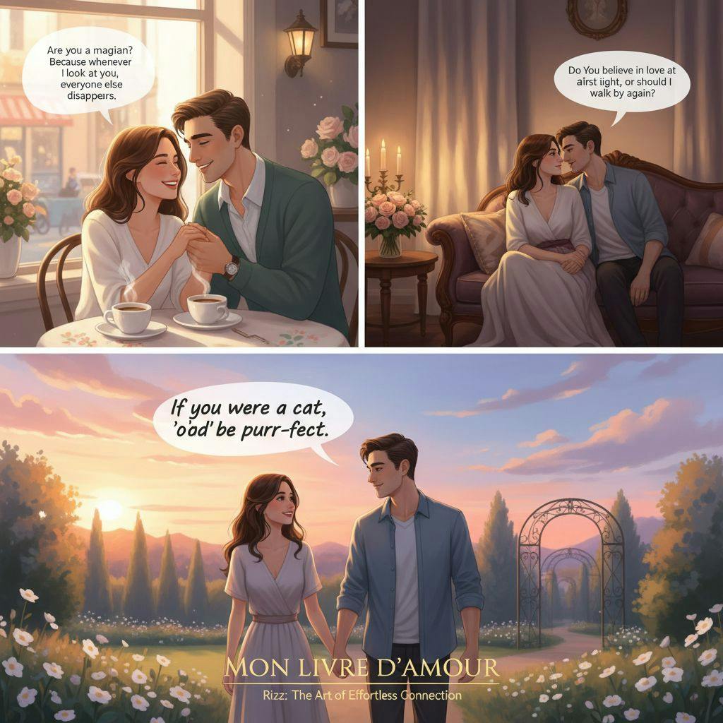 Beautiful illustration for best rizz pickup lines