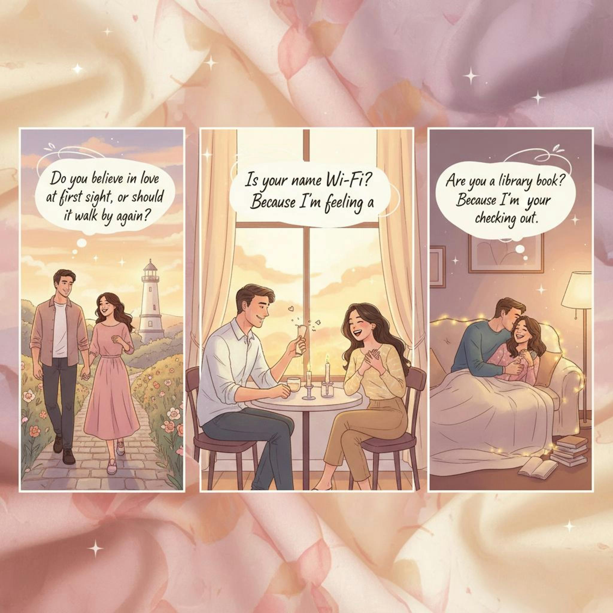 Beautiful illustration for good rizz pickup lines