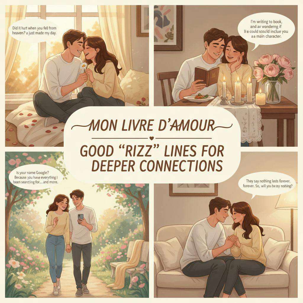 Beautiful illustration for what are some good rizz lines