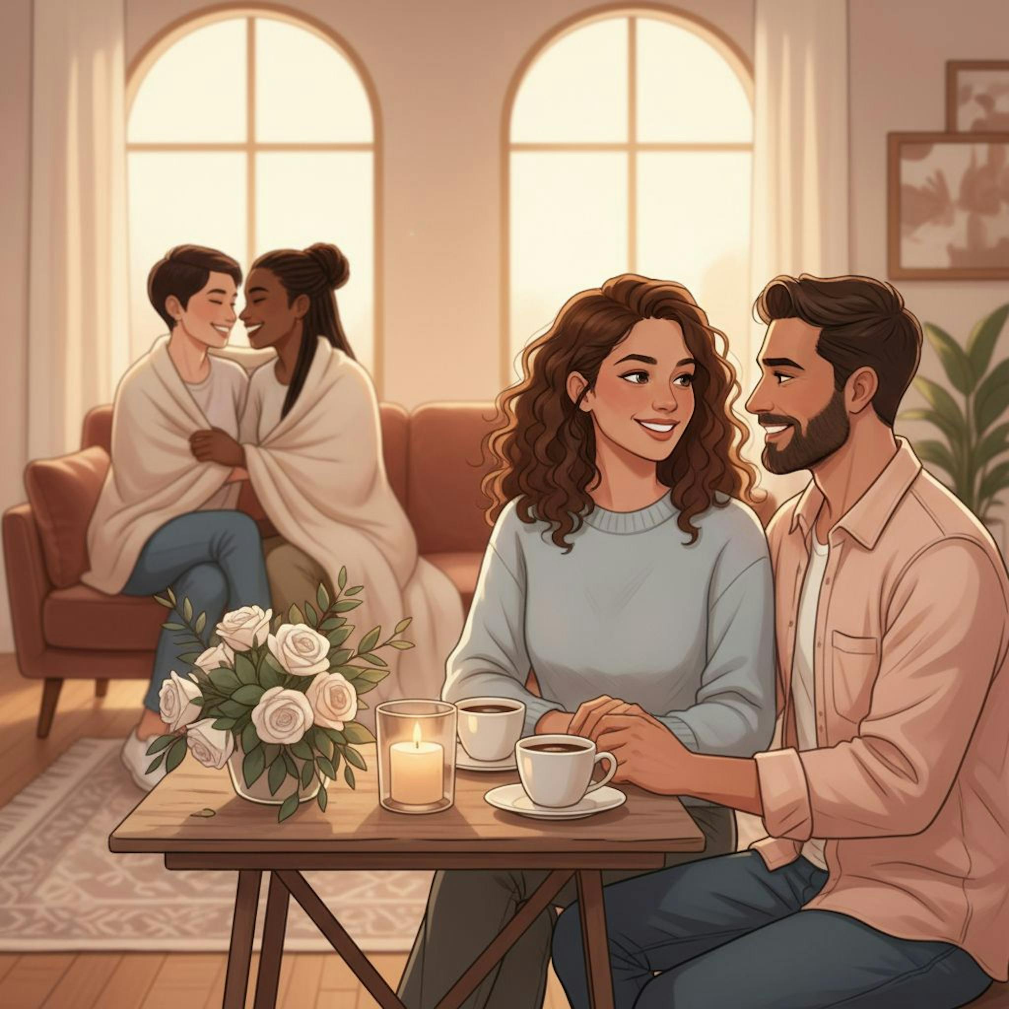 Beautiful illustration for dating confidence