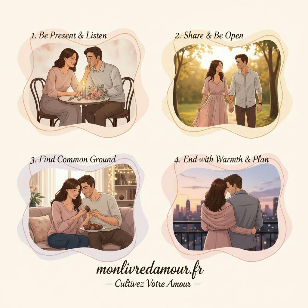 Beautiful illustration for first date tips