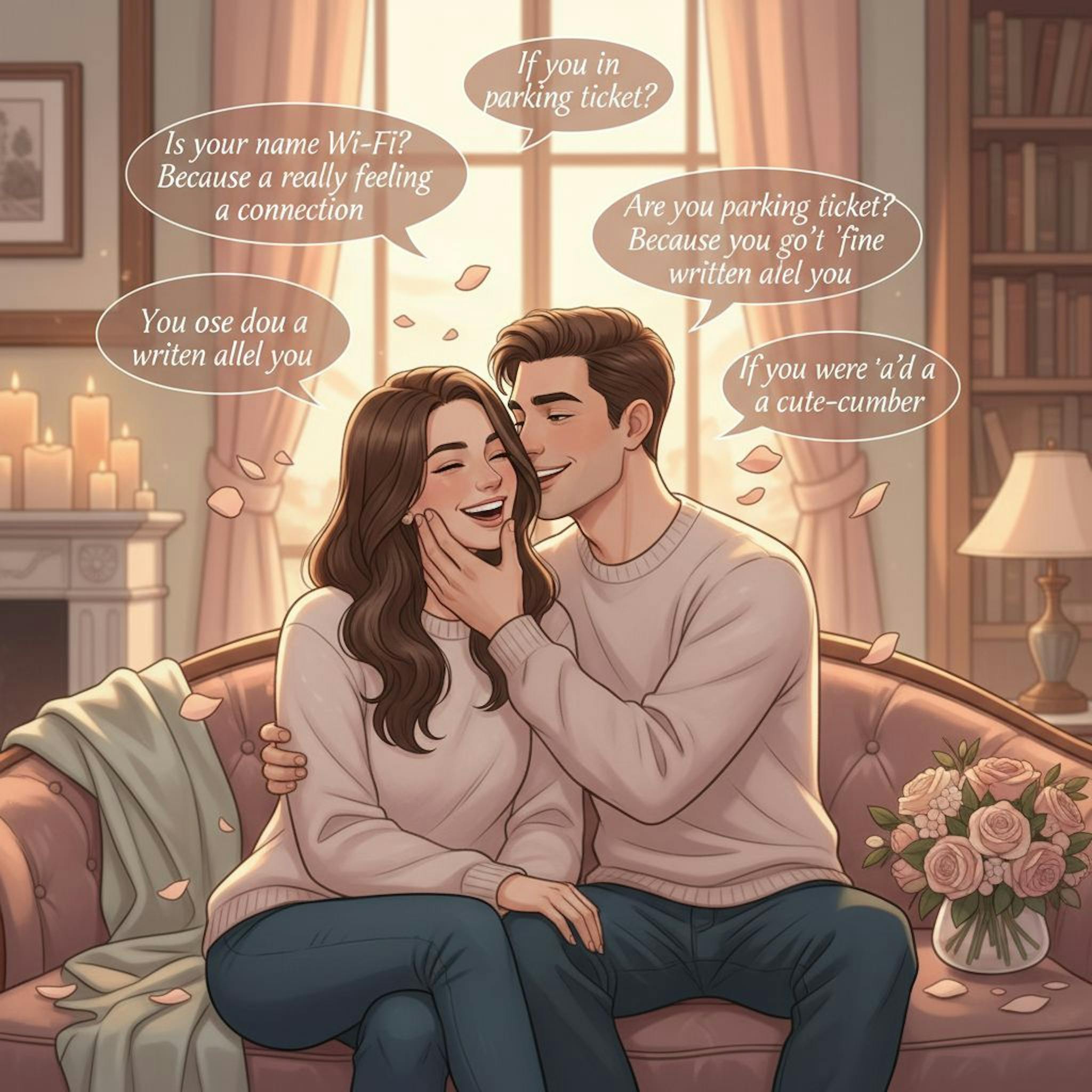 Beautiful illustration for nasty pickup lines