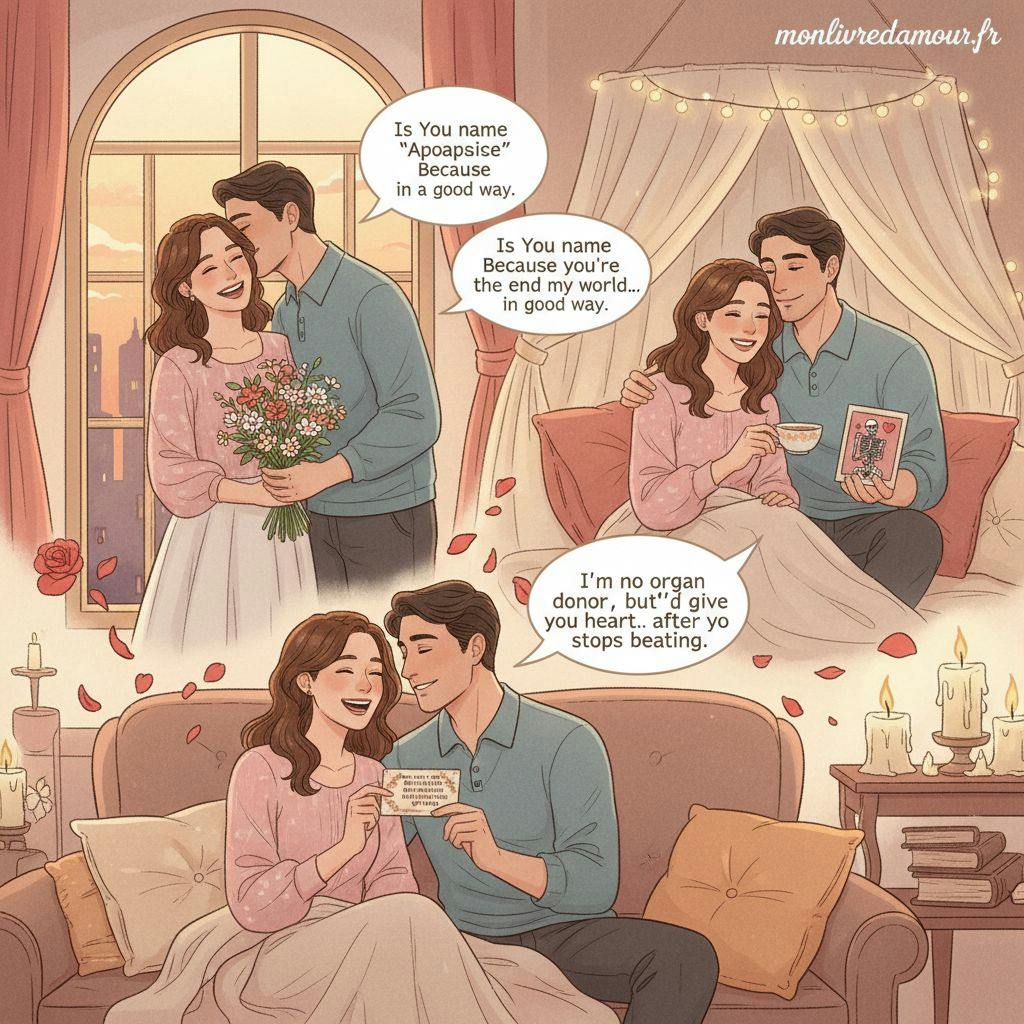 Beautiful illustration for dark humor pickup lines